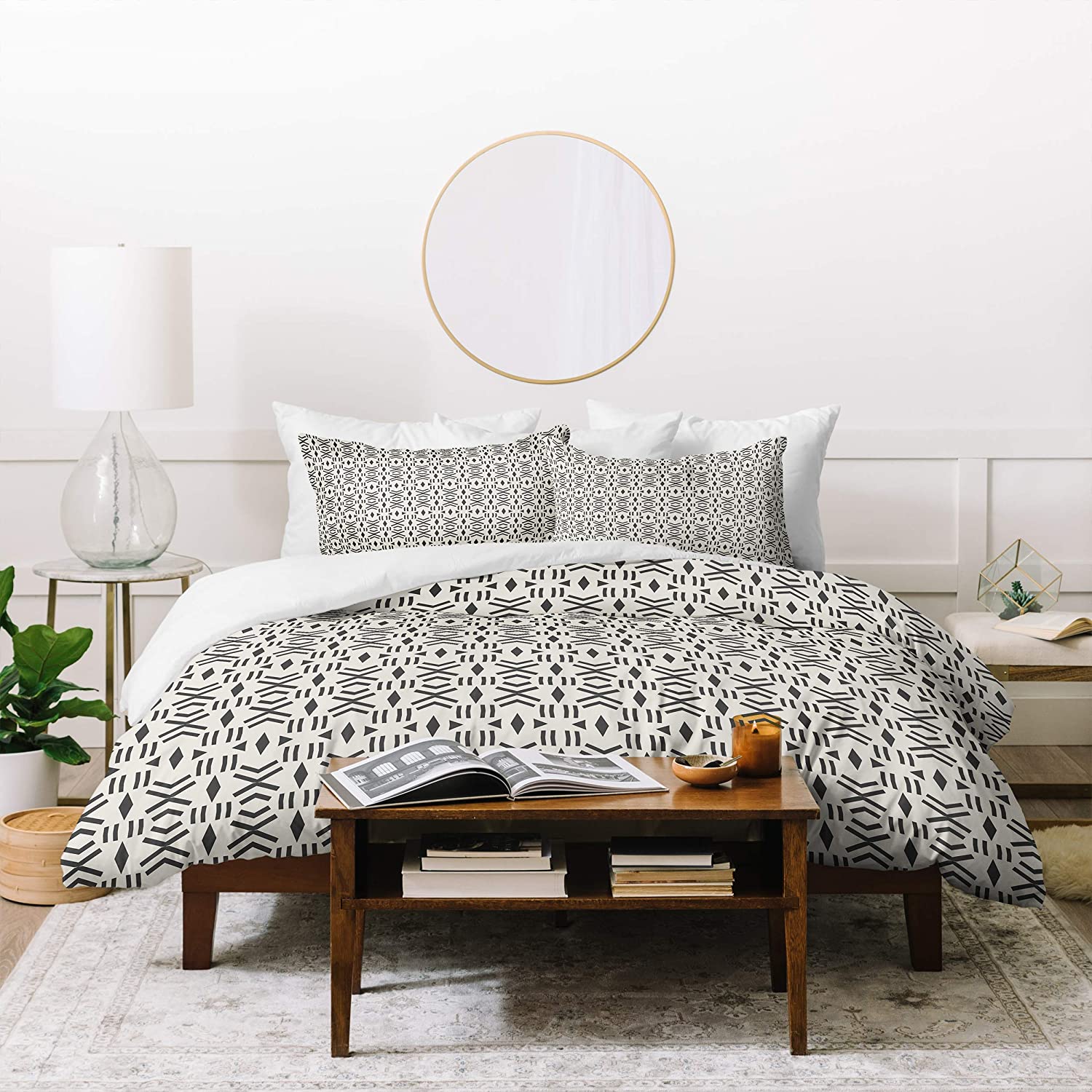 Price:$196.31 Designs Holli Zollinger Geo Mudcloth Duvet Set with Two Pillow Shams, King, Neutral : Everything Else