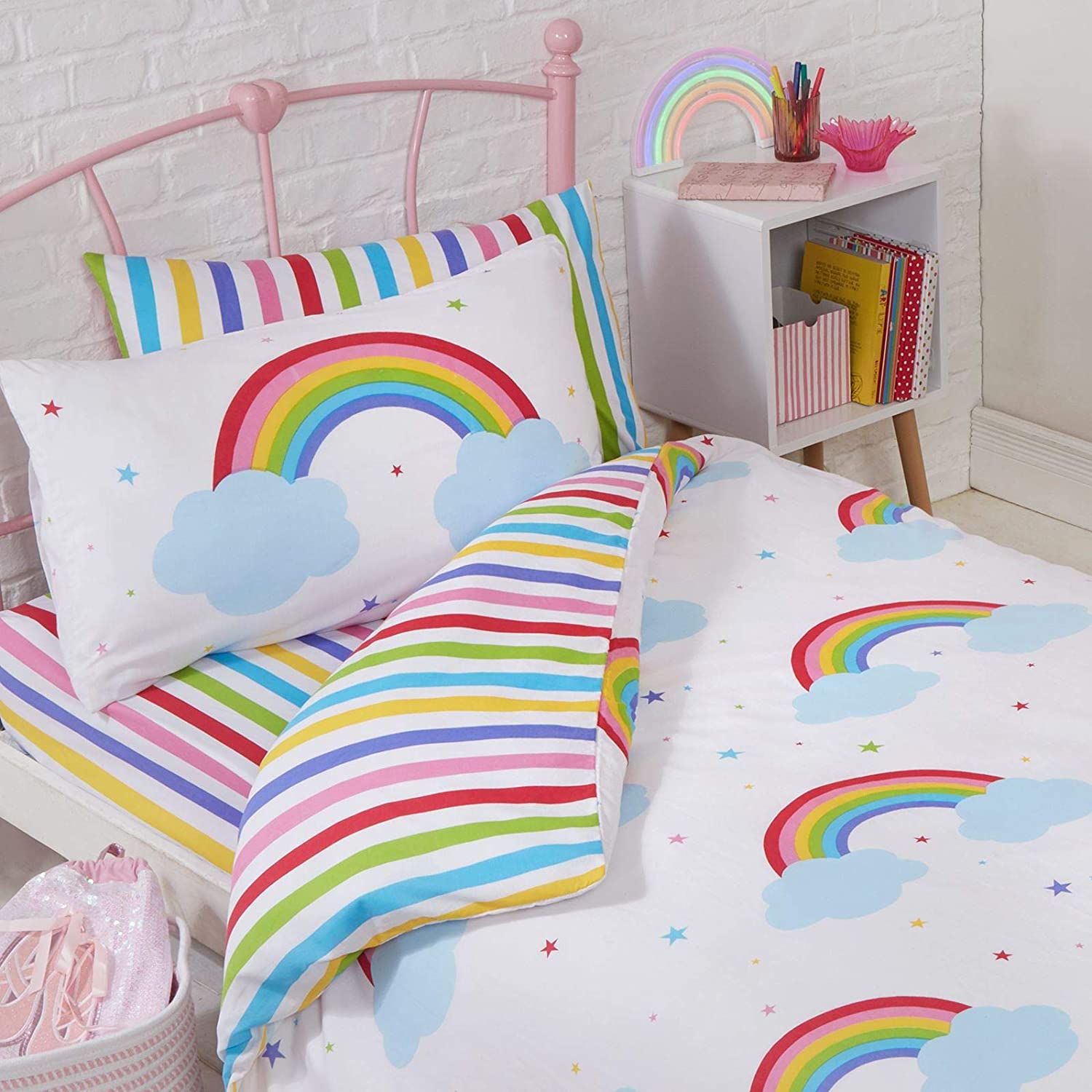 Price:$24.99 Right Home Rainbow Sky Single Duvet Cover and Pillowcase Set : Home & Kitchen