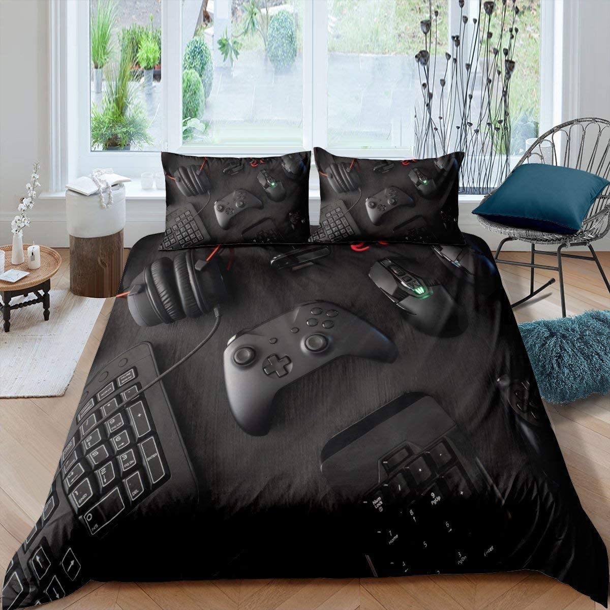Price:$51.99 NF Gamepad Bedding Set for Boys Kids Full Modern Gamer Video Game Controller Duvet Cover Set 1 Duvet Cover with 2 Pillowcases Full Size , Style13 : Home & Kitchen