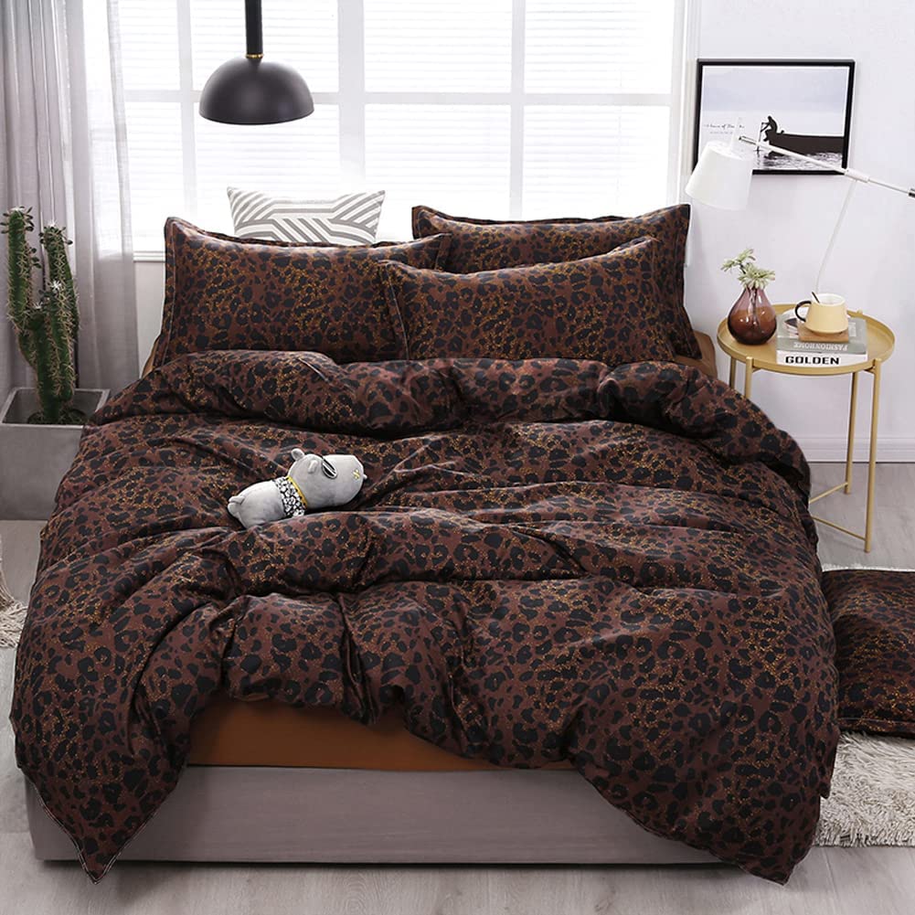 Price:$29.90 Duvet Cover Queen, Animal Bedding Set, 3 Pieces Soft Lightweight Microfiber Comforter Cover with Zipper Closure Corner Ties, 1 Leopard Print Duvet Cover & 2 Pillowcases, No Comforter : Home & Kitchen