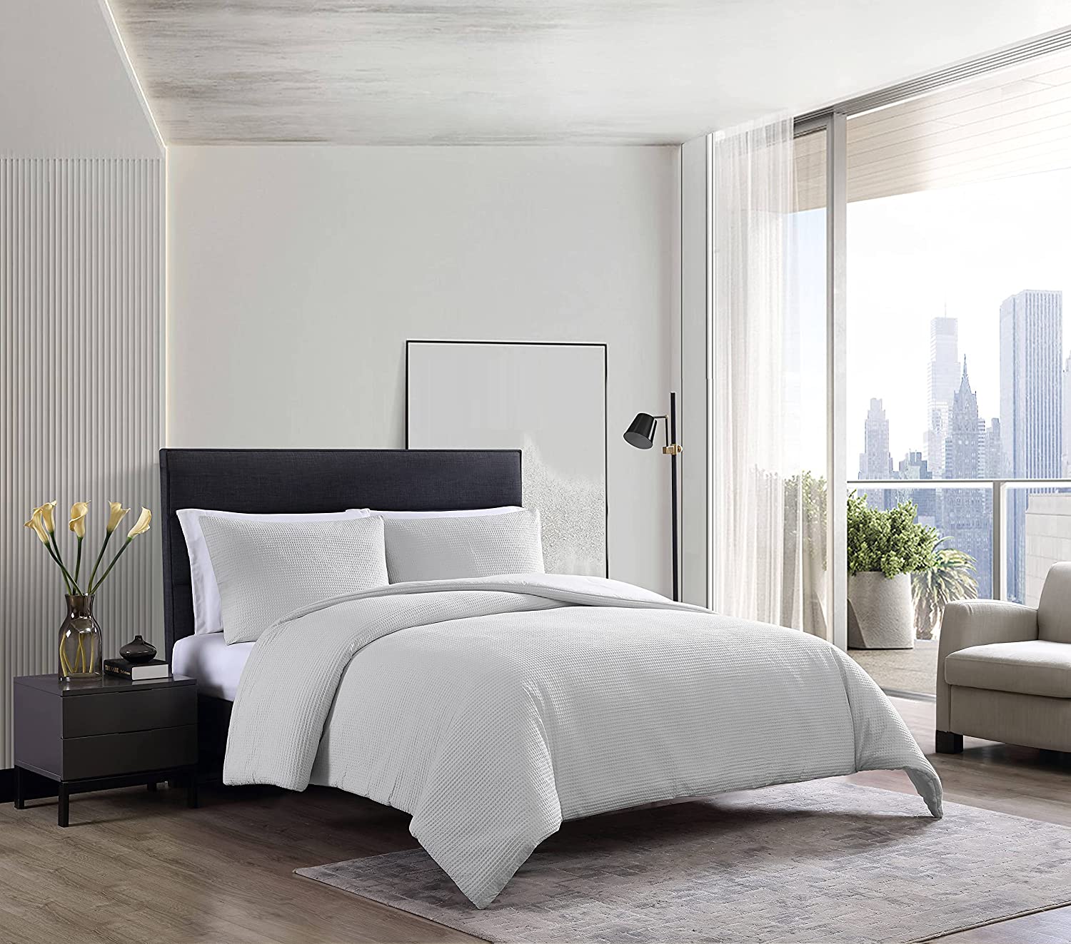 Price:$64.51 Wang , Waffle Pique Collection , 100% Cotton Ultra Soft Luxurious Duvet Cover, All Season 3-Piece Bedding Set, Pre-Washed for Added Softness,Queen,Beige : Home & Kitchen