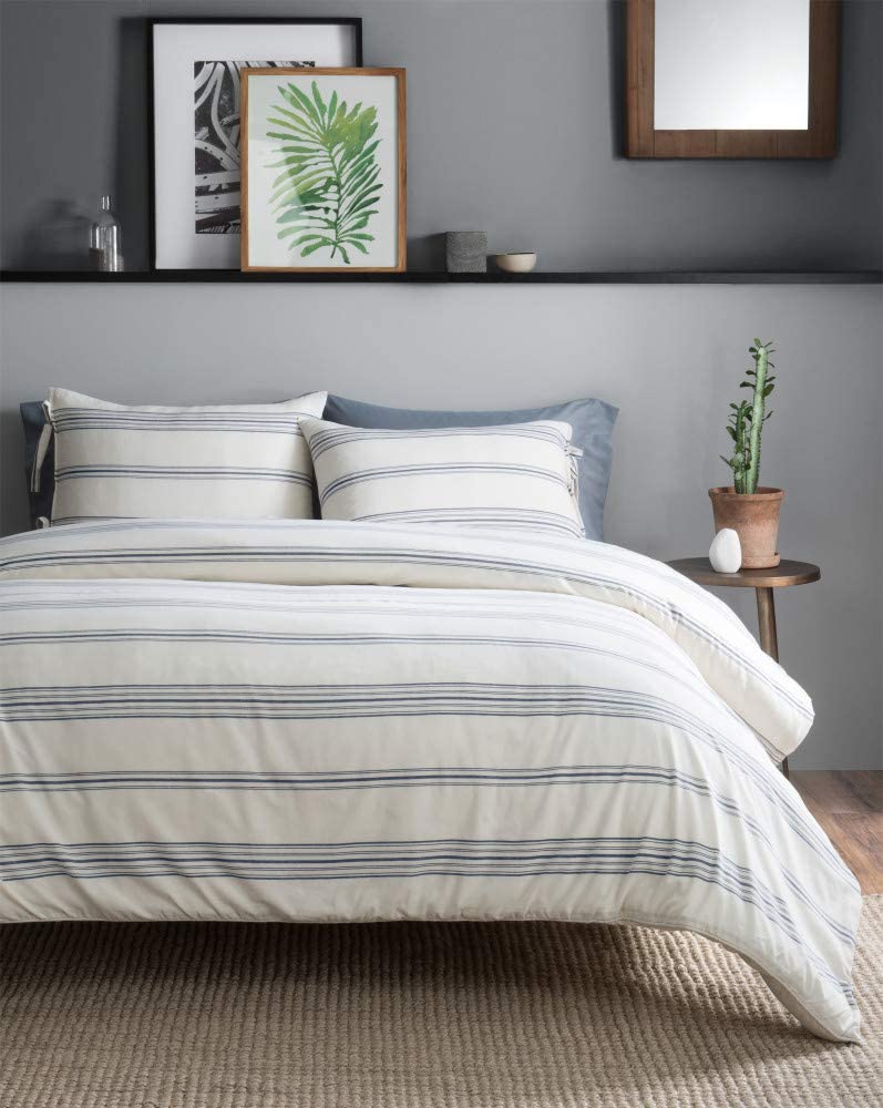 Price:$149.99 Ticking Stripe Duvet Set, Ivory, Twin : Home & Kitchen