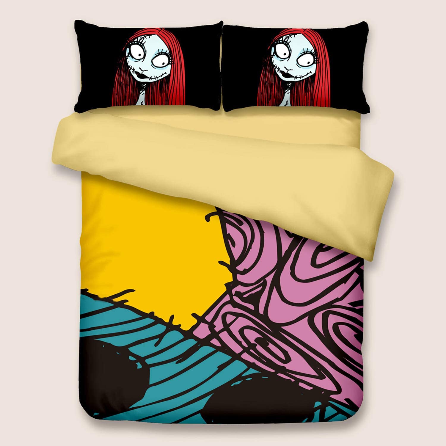 Price:$72.99 Bedding Duvet Cover Set of Kids, The Nightmare Before Christmas Pattern Comforter Cover Set with 1 Duvet Cover and 2 Pillowcases (King Size) : Home & Kitchen