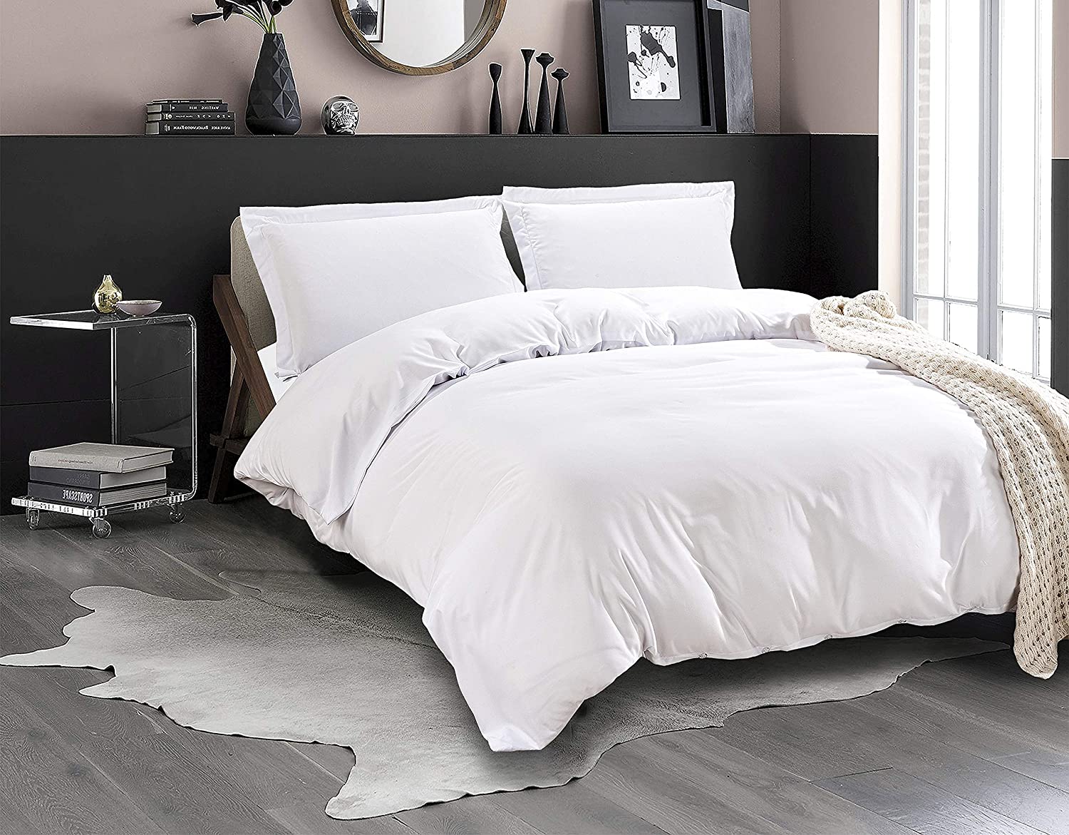 Price:$22.99 Comfort Luxury 3-Piece Duvet Cover Set - Ultra Soft 1500 Thread Count Egyptian Quality Hotel Collection - Comforter Cover with Button Closure and 2 Pillow Shams, Full/Queen, White : Home & Kitchen