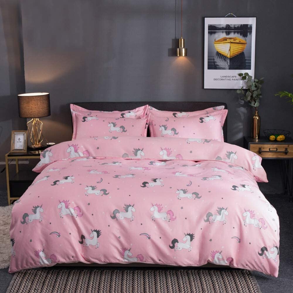 Price:$25.99 Pink Bedding Girl Duvet Cover Set Cartoon Comforter Cover Cute Duvet Covers for Teen Kids and Girls 3 Pieces, Pink Queen : Home & Kitchen