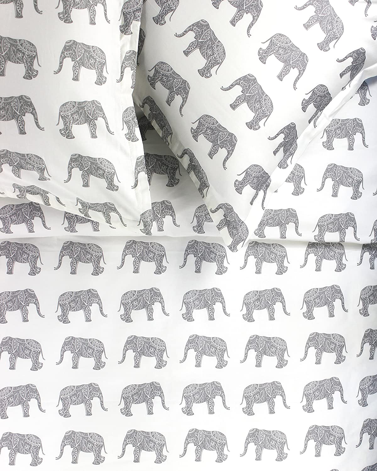 Price:$96.93 Home 400TC Series Elephants Duvet Set, King, Gray : Everything Else