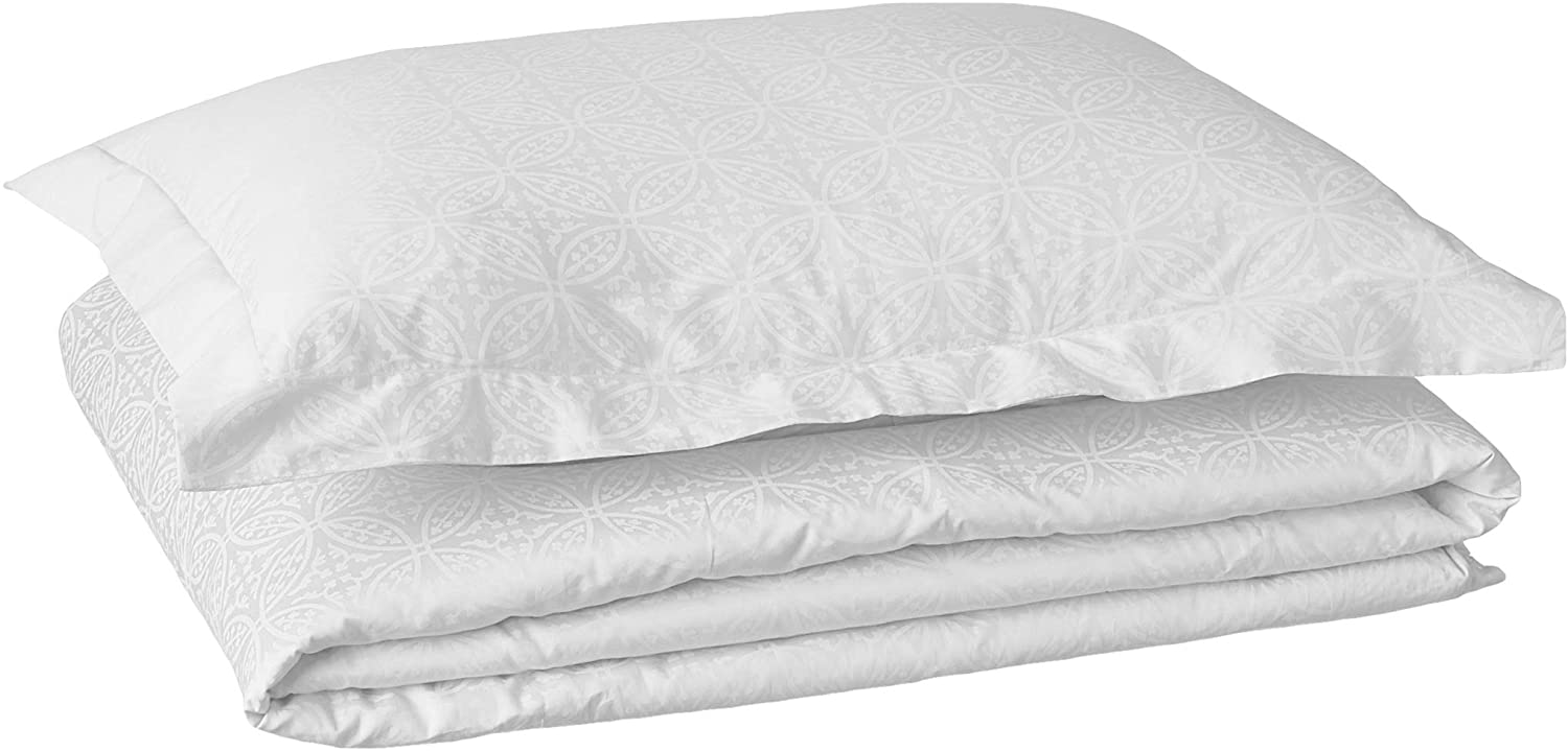 Price:$22.76 300 Thread Count Printed Duvet Set, Twin/Twin X-Large, White : Home & Kitchen