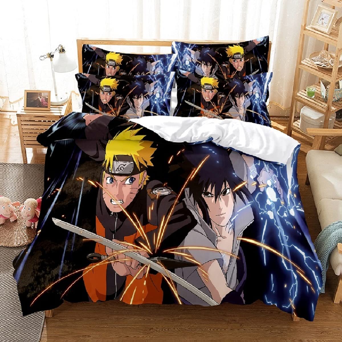 Price:$43.66 Piece Digital Duvet Cover Set Anime Bedding 1 Bed Comforter Cover + 2 Pillow Shams for Children Kids Boys (Full (79'' x 90''))¡­ : Home & Kitchen