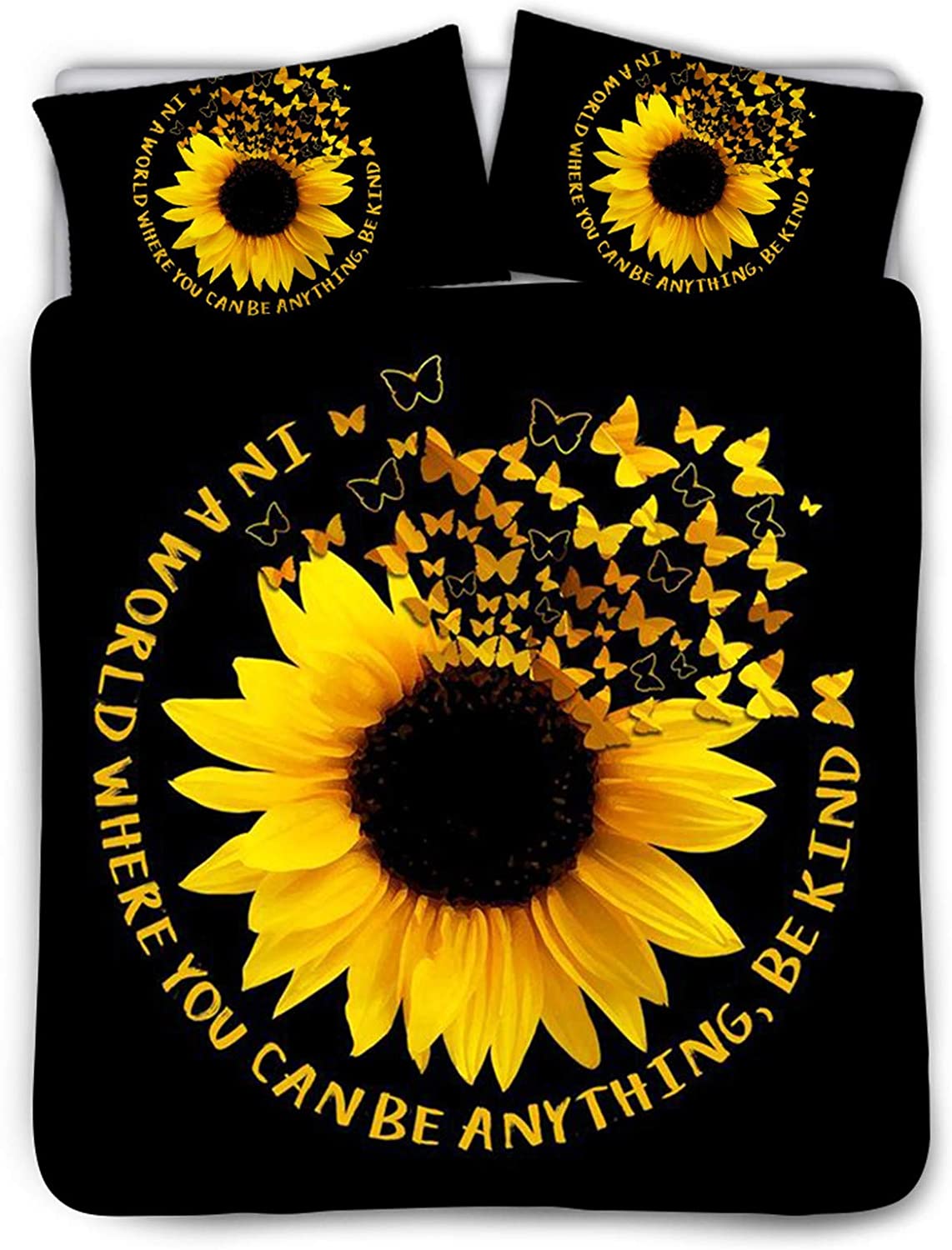 Price:$41.99 Bedding Duvet Cover 3 Piece Set Soft with 2 Pillowcase Zipper Closure Comforter Cover Stylish Sunflower Print Twin 68x88inch for Women Girls Room Bed : Home & Kitchen