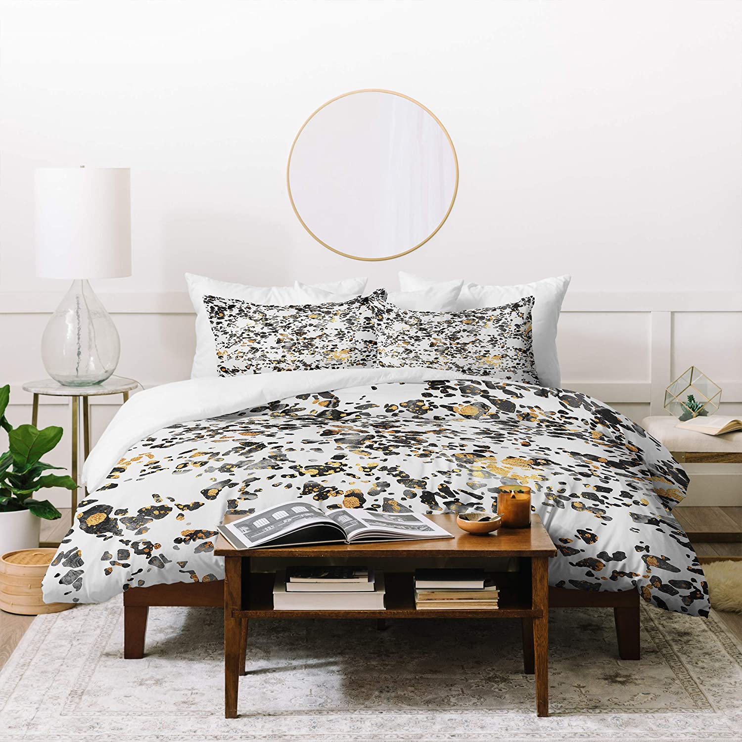 Price:$88.11 Designs Elisabeth Fredriksson Gold Speckled Terrazzo Duvet Set with Two Pillow Shams, King, Multi : Everything Else