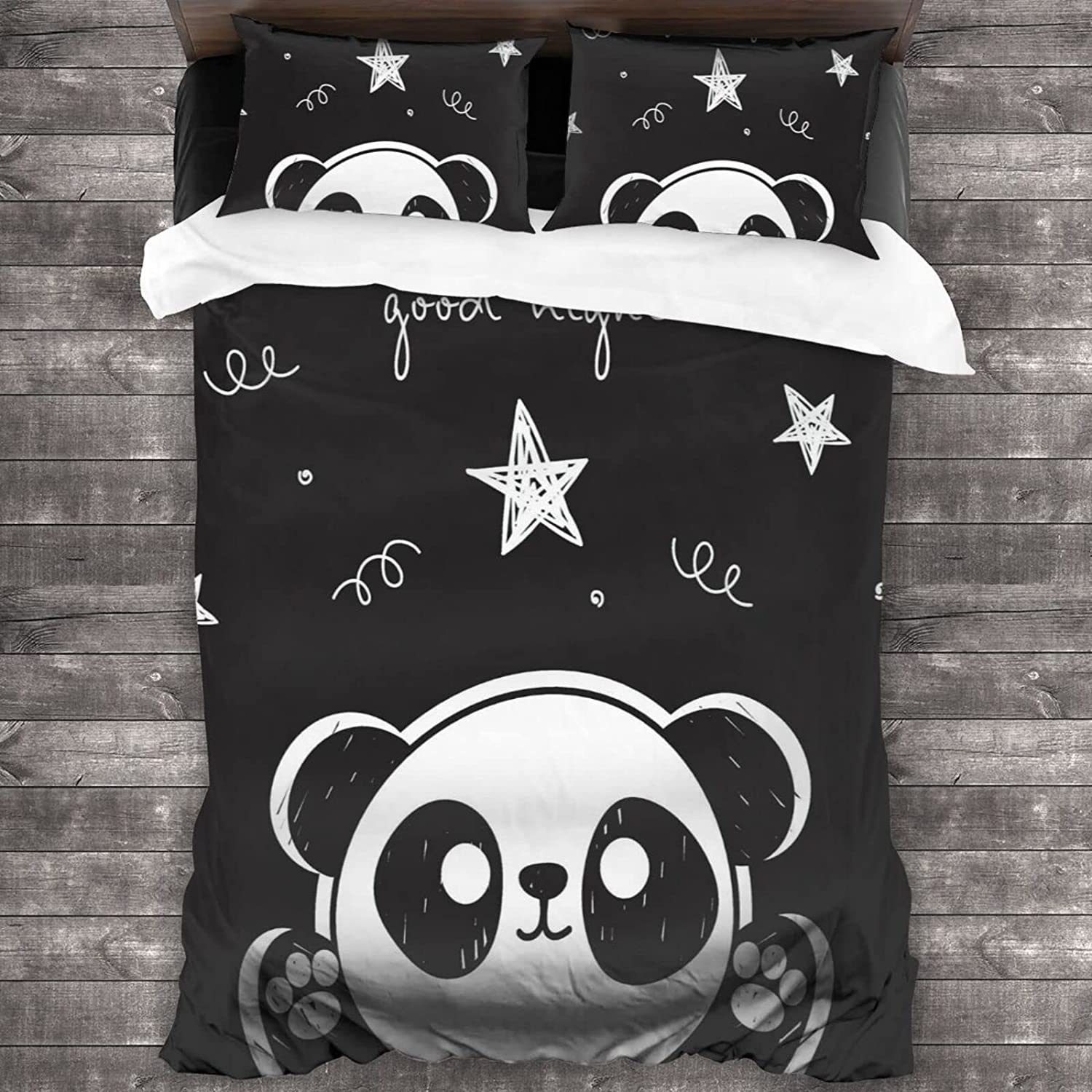 Price:$45.99 Set Twin Cute Panda Cartoon Animal Sherpa Black White Panda Bear Printed Bedding Set Twin with 3 Piece Bed Set for Kids Girls Boys (1 Cover and 2 Pillow Shams) : Home & Kitchen