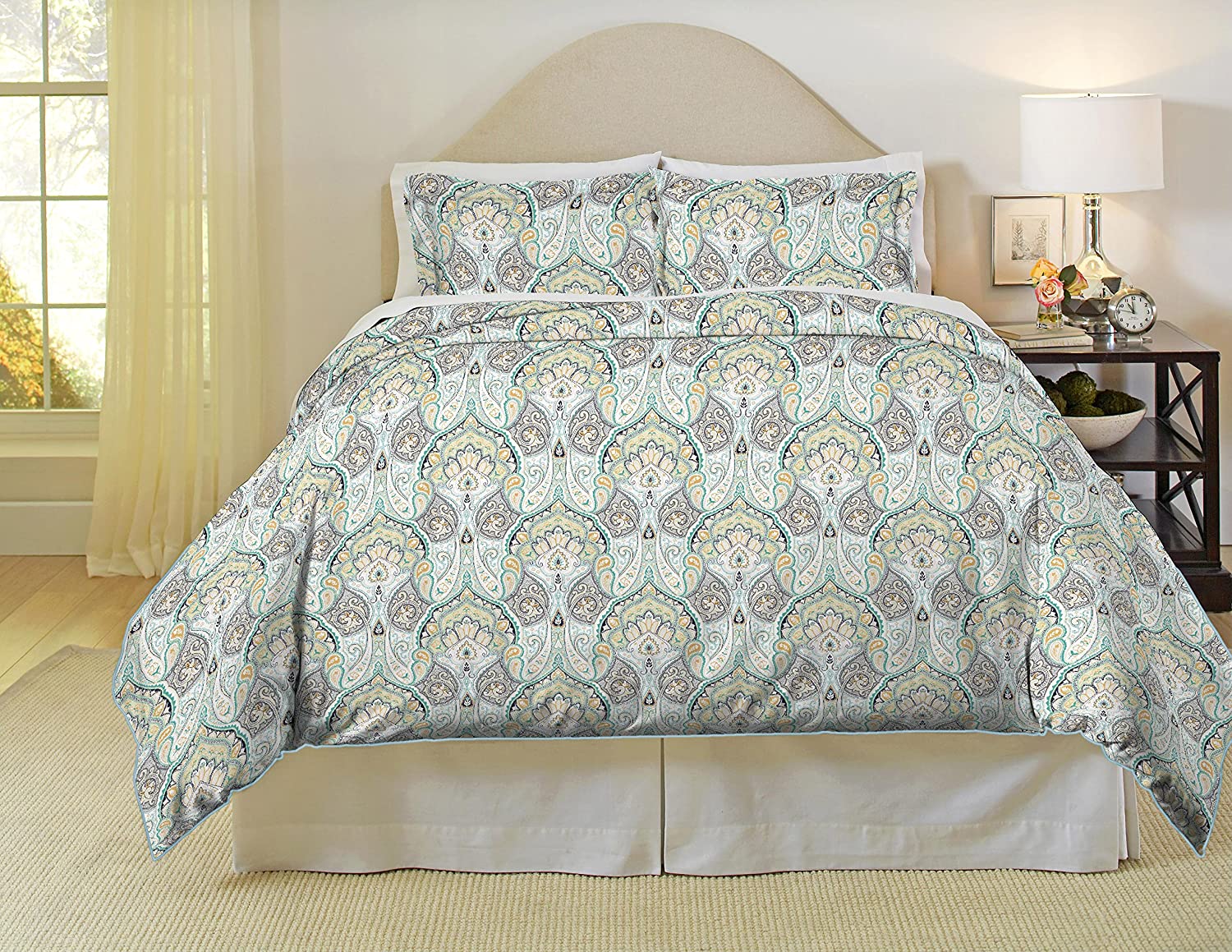 Price:$32.33 200 Thread Count Percale Duvet Set, Twin/Twin X-Large, Cypress : Home & Kitchen