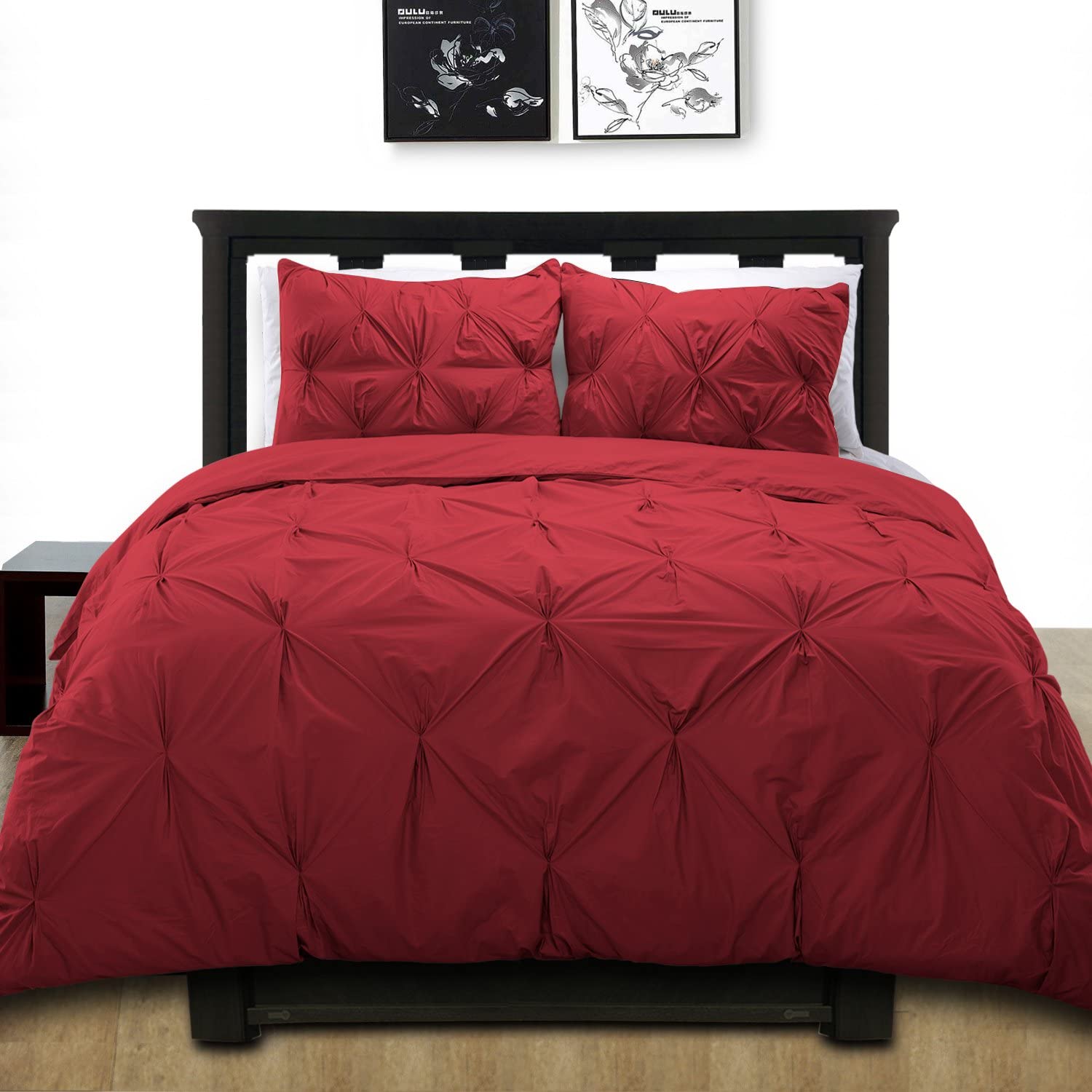 Price:$72.27 100% Cotton Pintuck Duvet Cover Mini Set, Twin, Solid, Red Scarlet : Everything Else