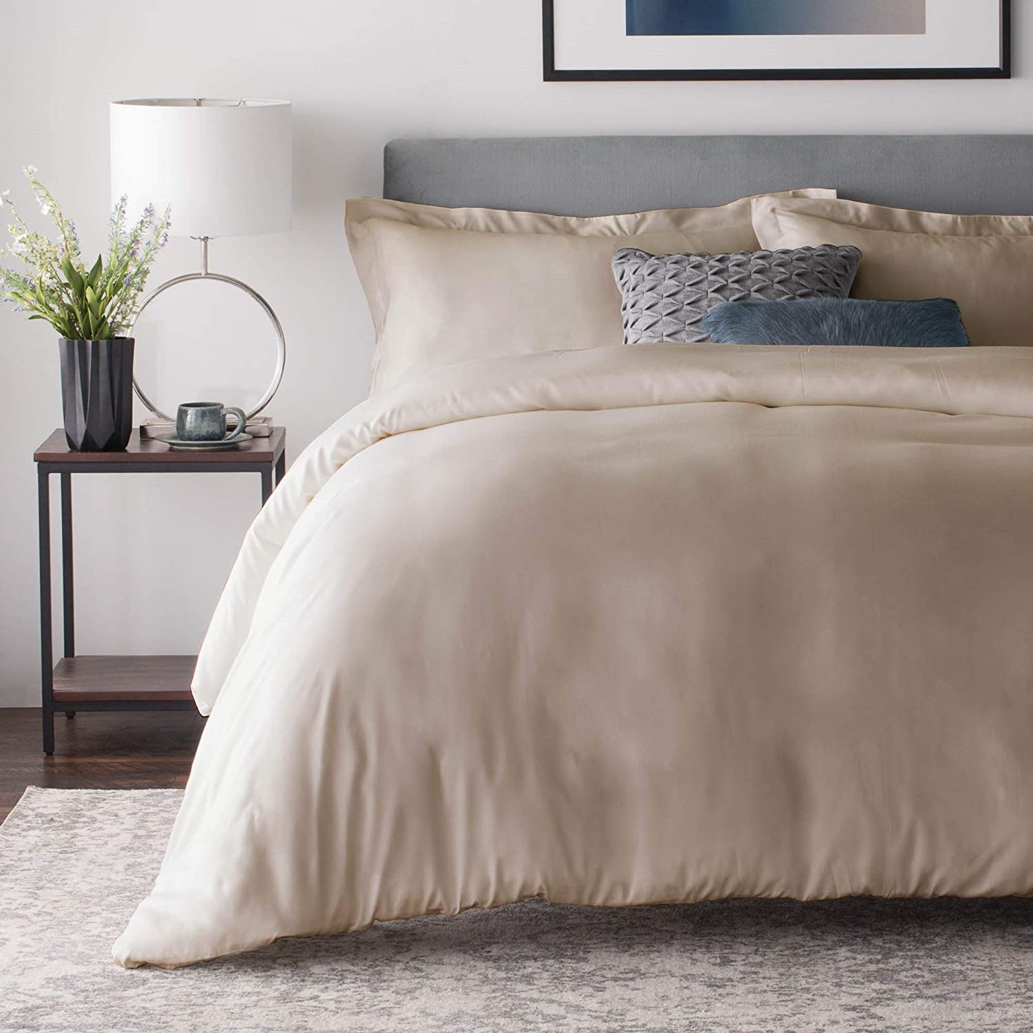 Price:$229.99 100% Rayon from Bamboo Set-Best Fitting Duvet Cover-8 Corner and Side Loops-Oversized King-Driftwood : Home & Kitchen