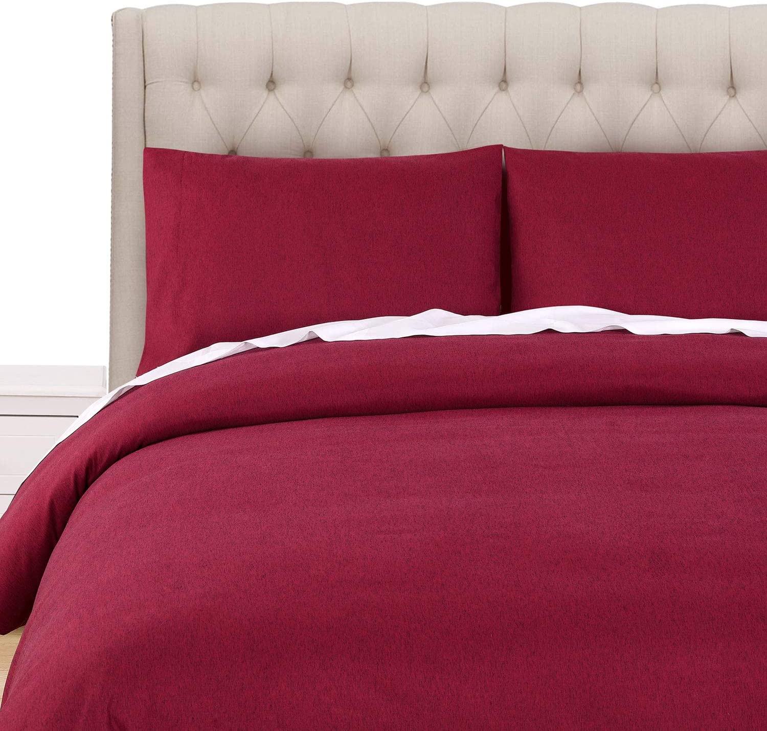 Price:$29.99 Choice 3 Piece Duvet Cover Set - Ultra Soft Microfiber Hotel Luxury Collection - Comforter Cover with Button Closure and 2 Pillow Cases, Burgundy, Twin Size : Home & Kitchen