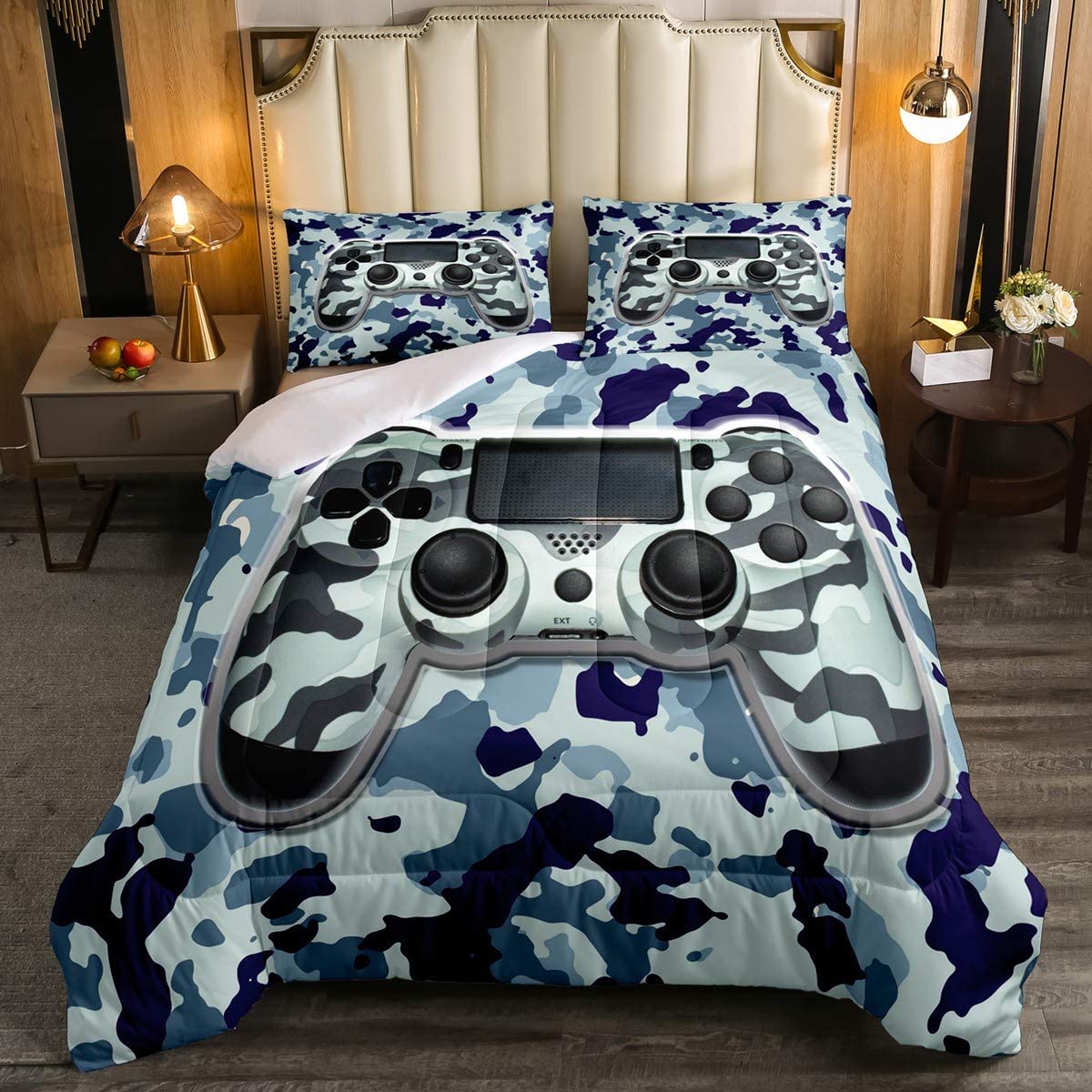 Price:$39.99 Camouflage Gamepad Duvet Set Military Camo Hidden Army Gamer Comforter Set for Kids Boys Teens Home Decor Gaming Bedding Set Soft Luxurious Quilted Duvet Set with 2 Pillowcases Bedding Queen : Home & Kitchen