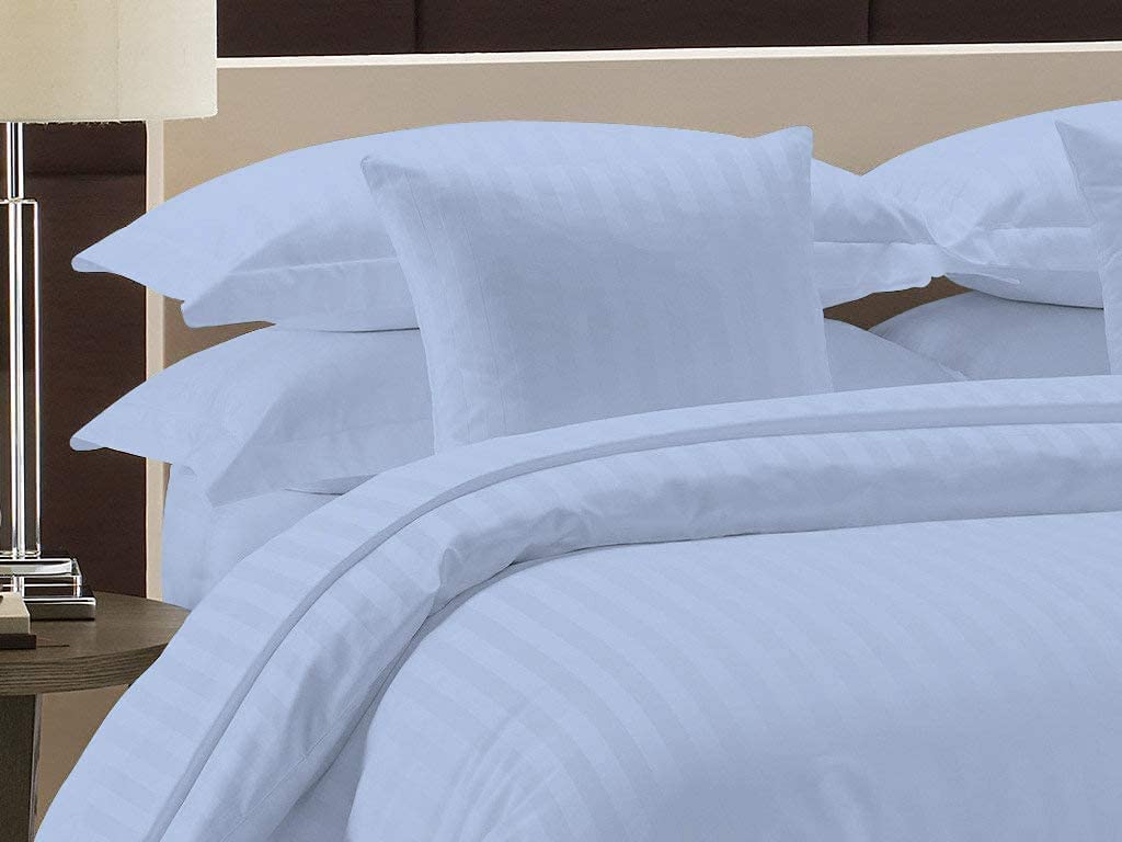 Price:$84.99 Dream's 600 Thread Count Three (3) Piece Super King (116" x 98") Size Light Blue Stripe Duvet Cover Set, 100% Egyptian Cotton, Premium Hotel Quality : Home & Kitchen