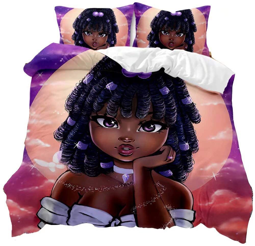 Price:$39.98 American Black Girl Twin Bedding Set ,Black Girl Magic Duvet Cover ,3D Print Microfiber Comforter Cover Set ,Birthday Gift for Black Women Girls (1Duvet Cover +1Pillowcase) : Home & Kitchen