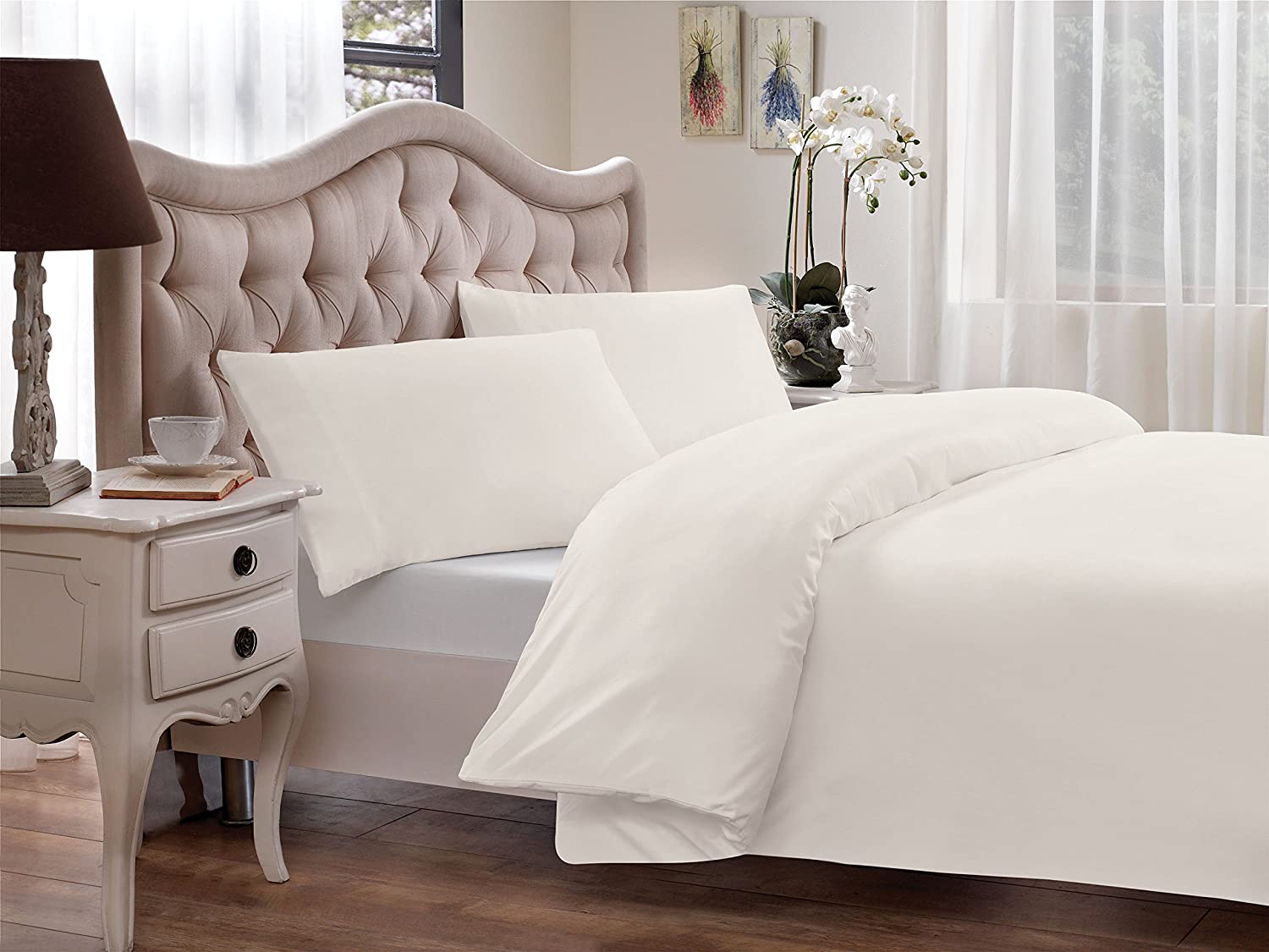 Price:$48.22 Percale Modal from Beech Duvet Cover Set, Full/Queen, White : Home & Kitchen