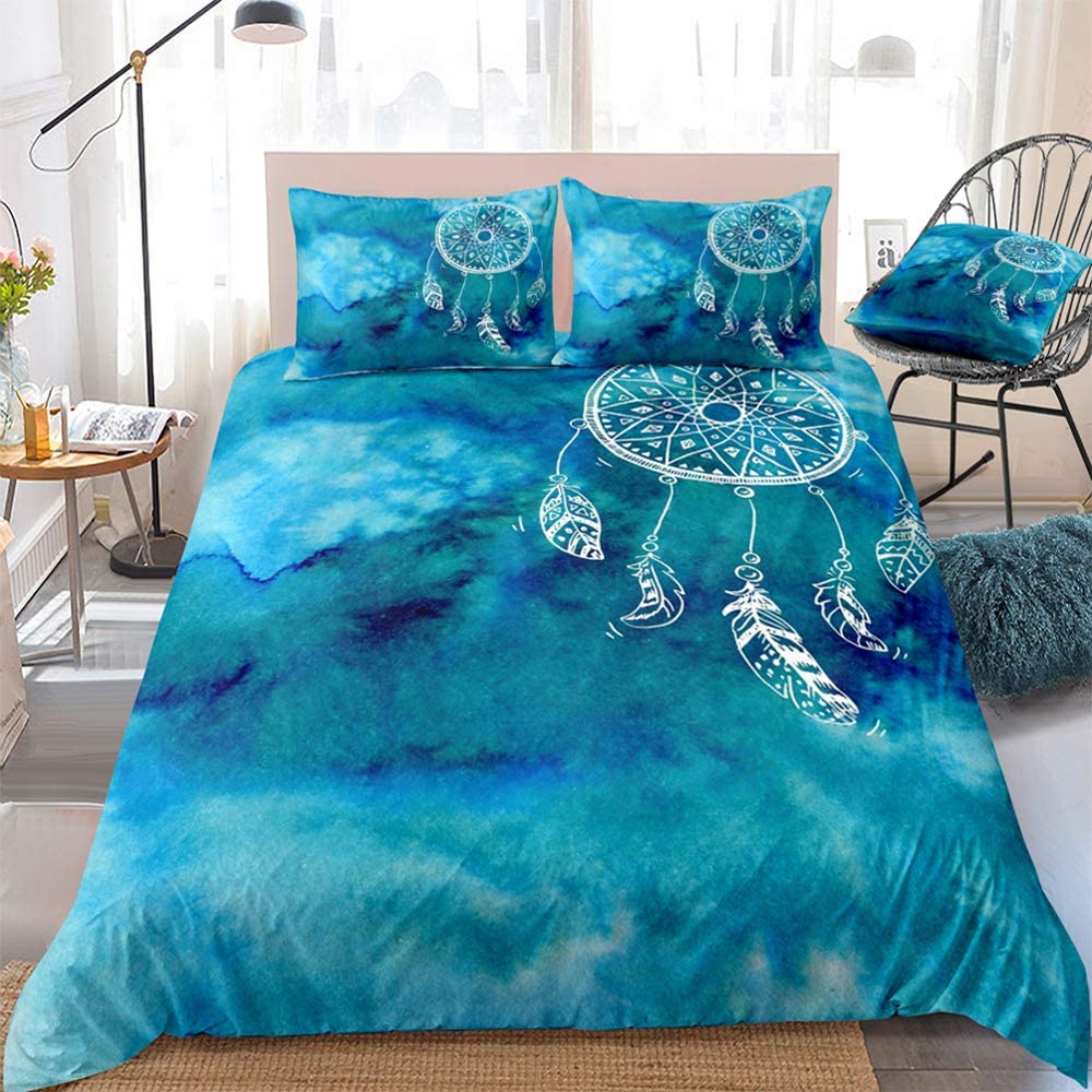 Price:$43.99 A & S Blue Ocean Duvet Cover Set Dream Catcher Bedding Set for Girls Boys Teens Comfortable and Breathable Decorative 3 Pieces Comforter Cover with 2 Pillowcases for All Seasons, Full Size : Home & Kitchen