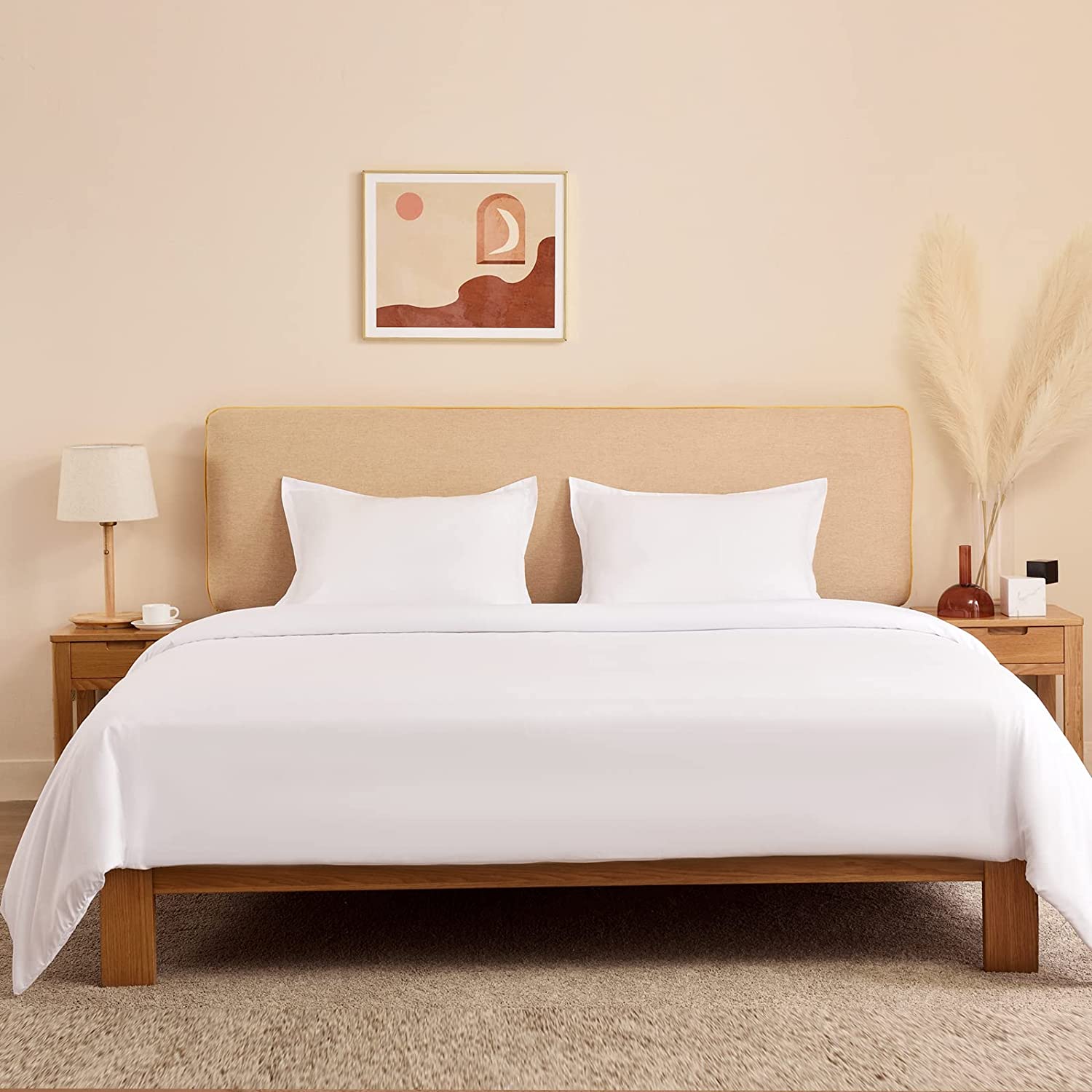 Price:$23.99 White Duvet Cover Set Twin Size -  Washed Cotton Duvet Cover Twin 2 Pieces, Ultra Soft Microfiber Bedding Sets with Zipper Closure, 1 Bed Cover 68x90 inches and 1 Pillow Sham 20x26 : Home & Kitchen