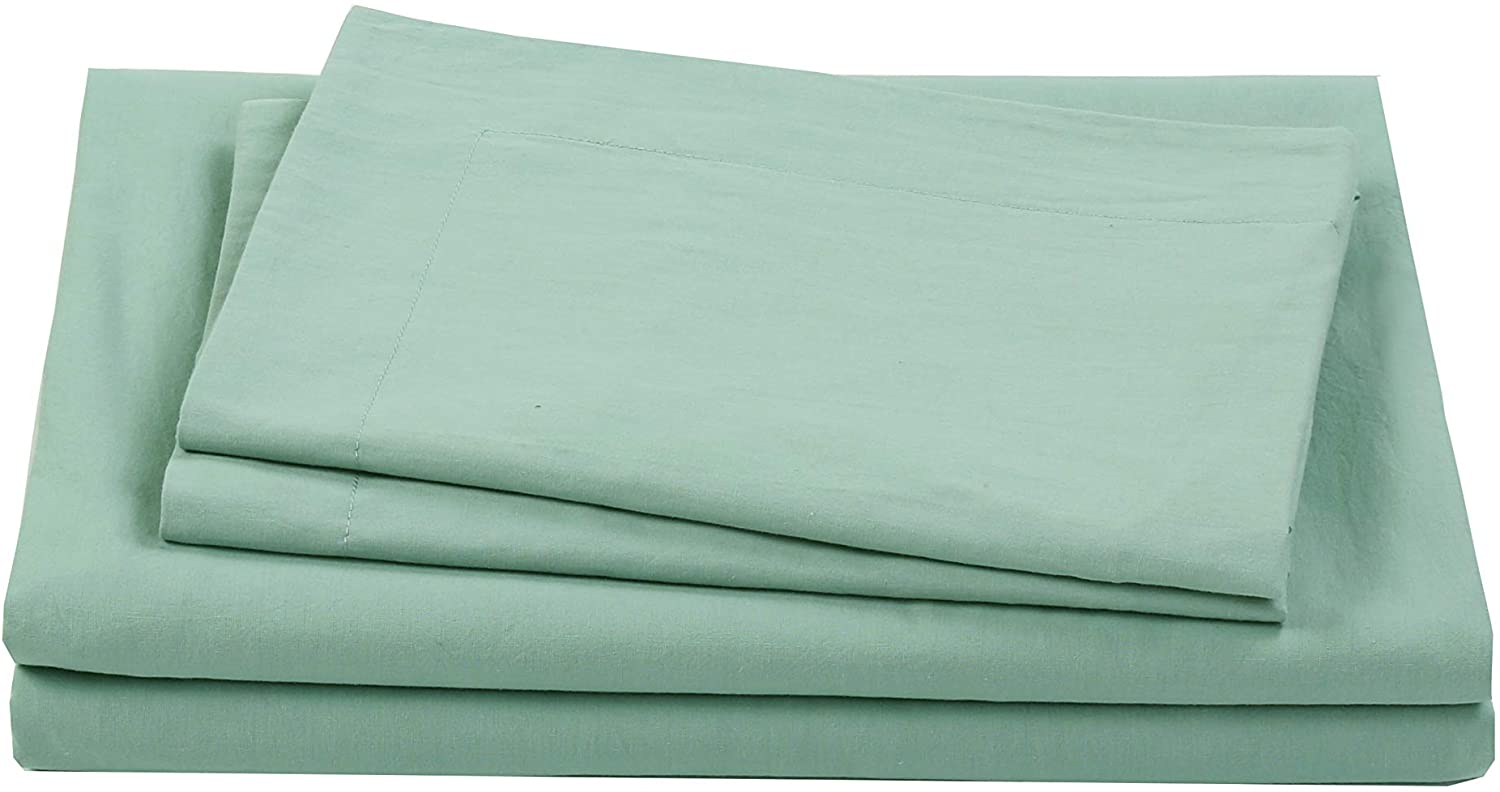 Price:$49.90 Bedding Duvet Cover Set - 100% Washed Cotton Duvet Cover with Pillowcases,3 Piece Natural Bedding Set with Button Closure,Corner Ties-Fade Resistant (No Comforter)(Aqua Gray, King) : Home & Kitchen
