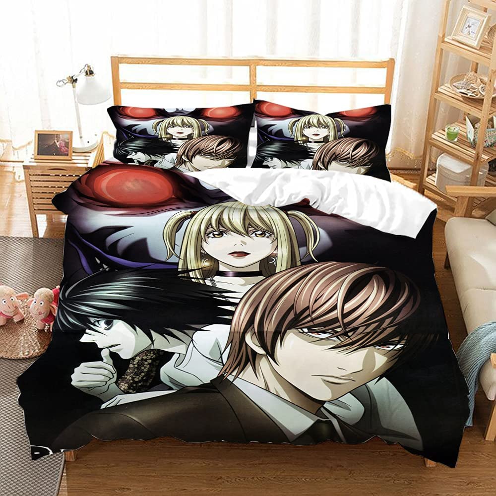 Price:$56.99 Anime Bedding Duvet Covers 3D Print Bedding Sets Soft Full/Twin Size for Teen Kid's Children(No Comforter) (Death Note, Full:78"x90") : Home & Kitchen