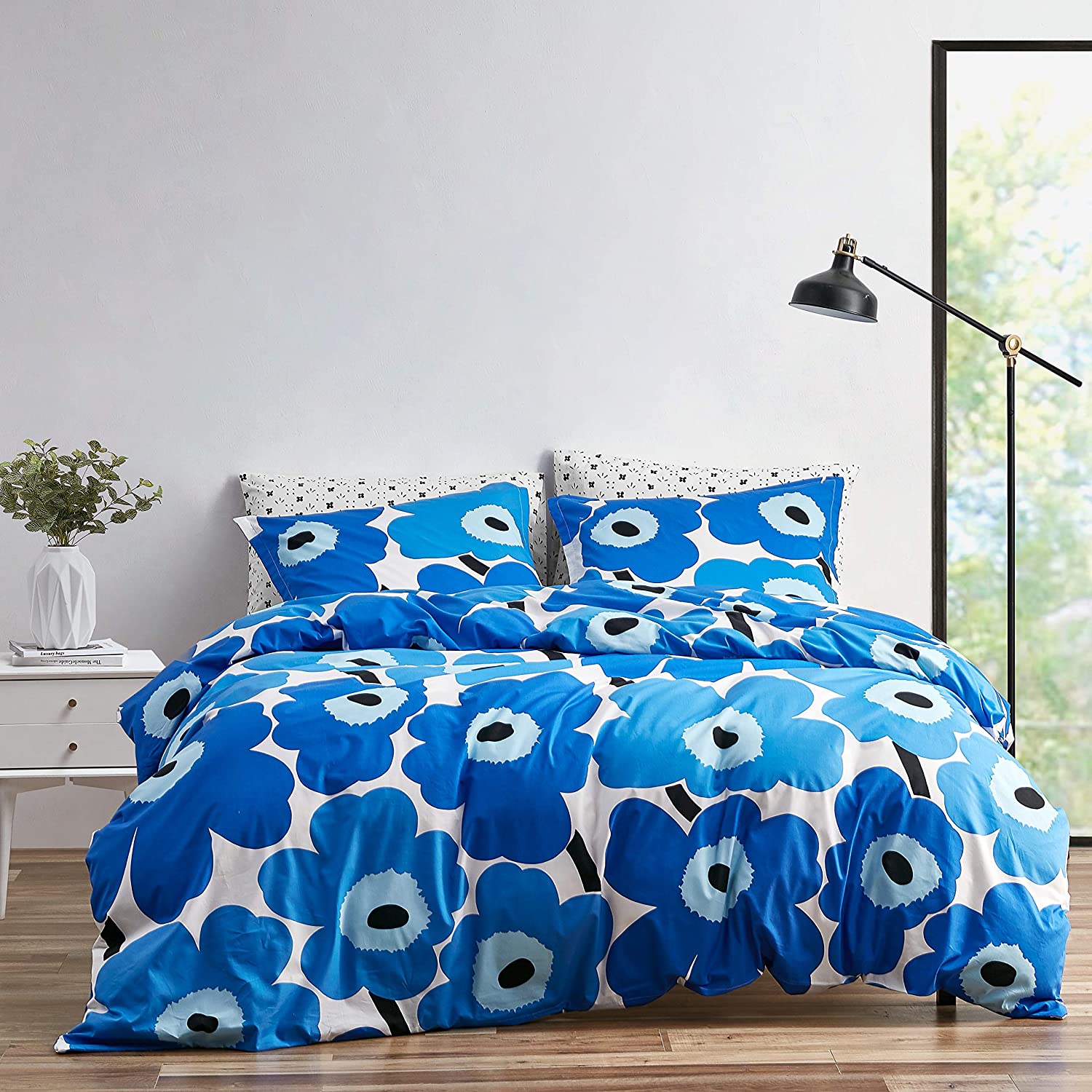 Price:$149.99 221461 Unikko Duvet Cover Set, Blue, Full/Queen : Home & Kitchen