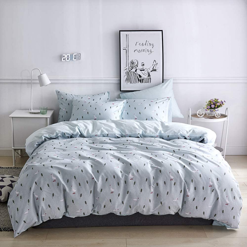 Price:$29.99 Queen Duvet Cover Set Washed Printing Bedding Duvet Covers King Size with Zipper Closure,Soft Cotton Bedding Comforter Cover Sets (No Comforter,No Fitted Sheet) : Home & Kitchen