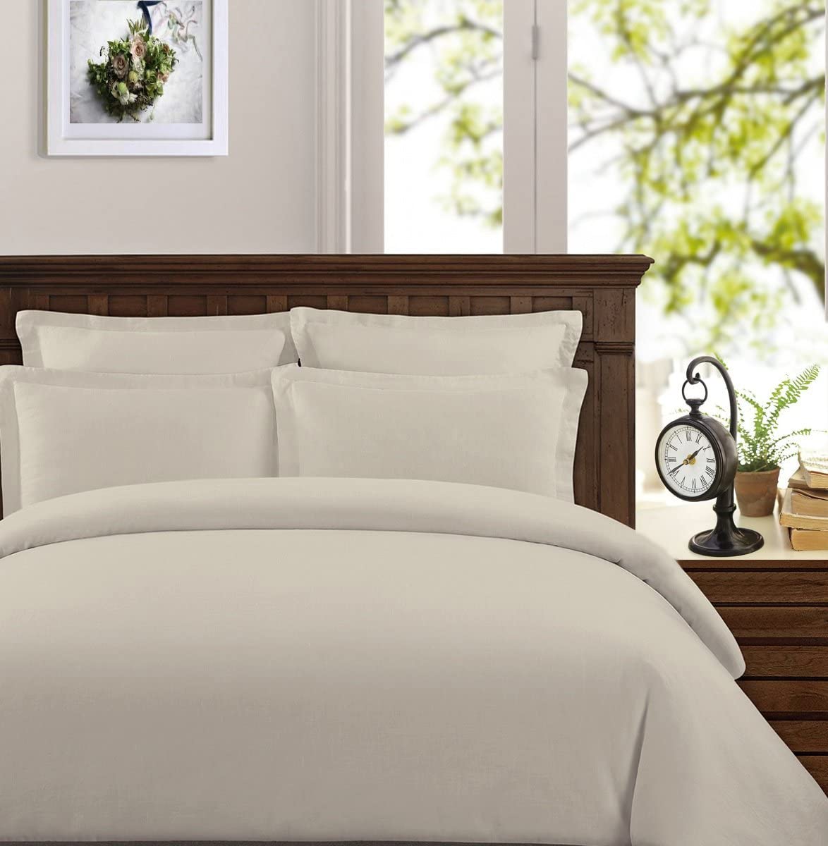 Price:$99.99 Pima - 285 Thread Count - Percale - 100% Peruvian Pima Cotton - Duvet Cover Set (Ivory, King/Cal King) : Home & Kitchen