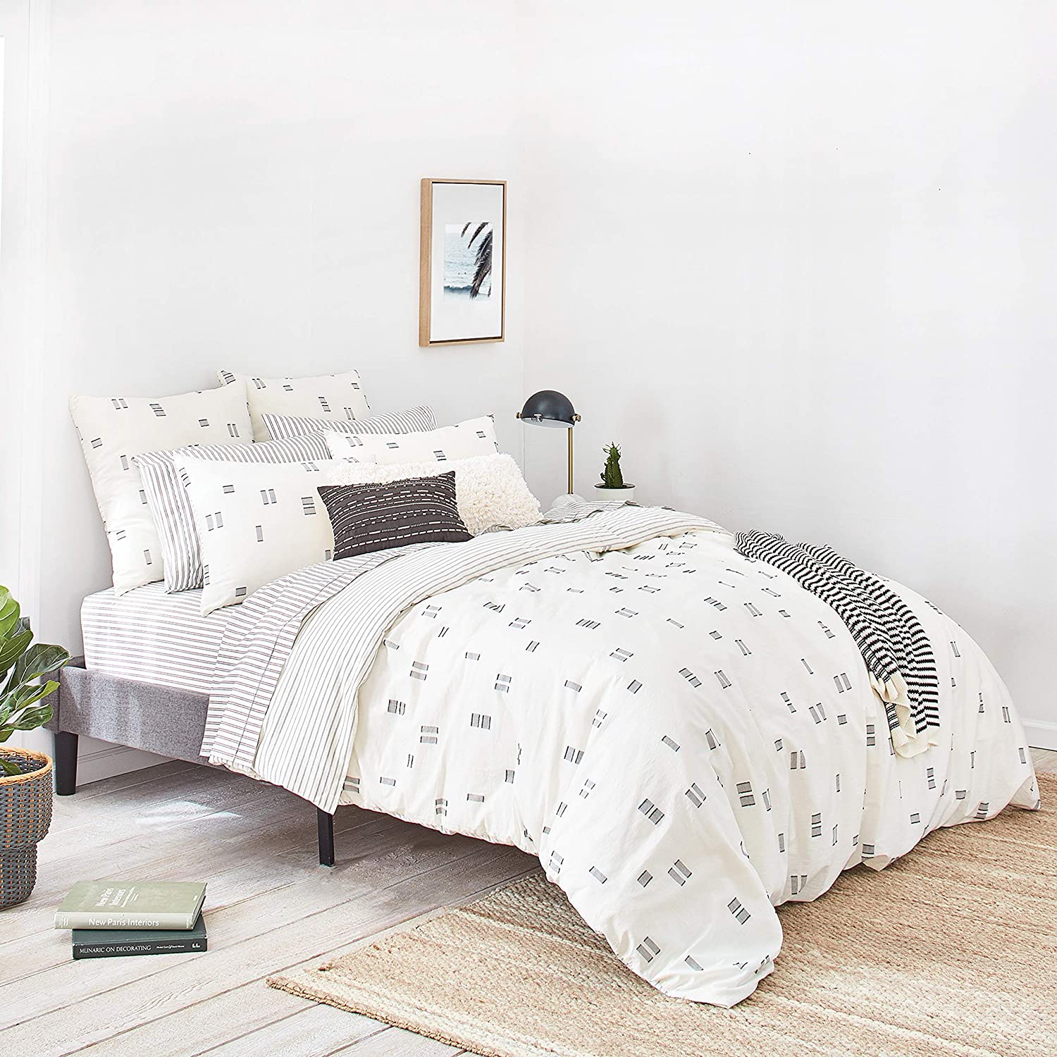 Price:$170.40 Home Crosshatch Duvet Set, Full/Queen, Ivory : Home & Kitchen