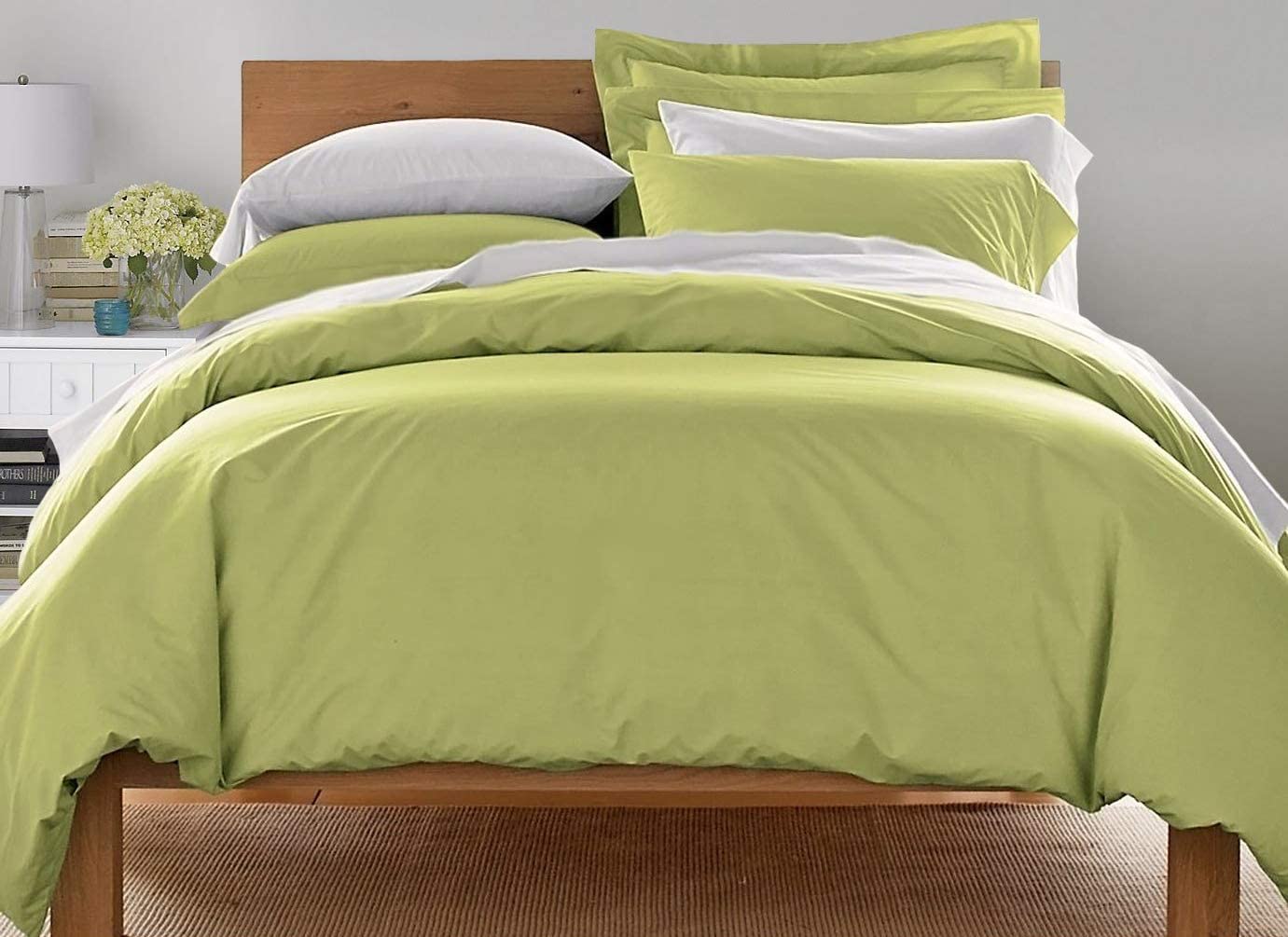 Price:$31.81 Ridge Home Fashions Light-Weight Brushed Microfiber 3 Piece (1 2 Shams) -Ultra Soft Duvet Cover Set, King, Green : Home & Kitchen