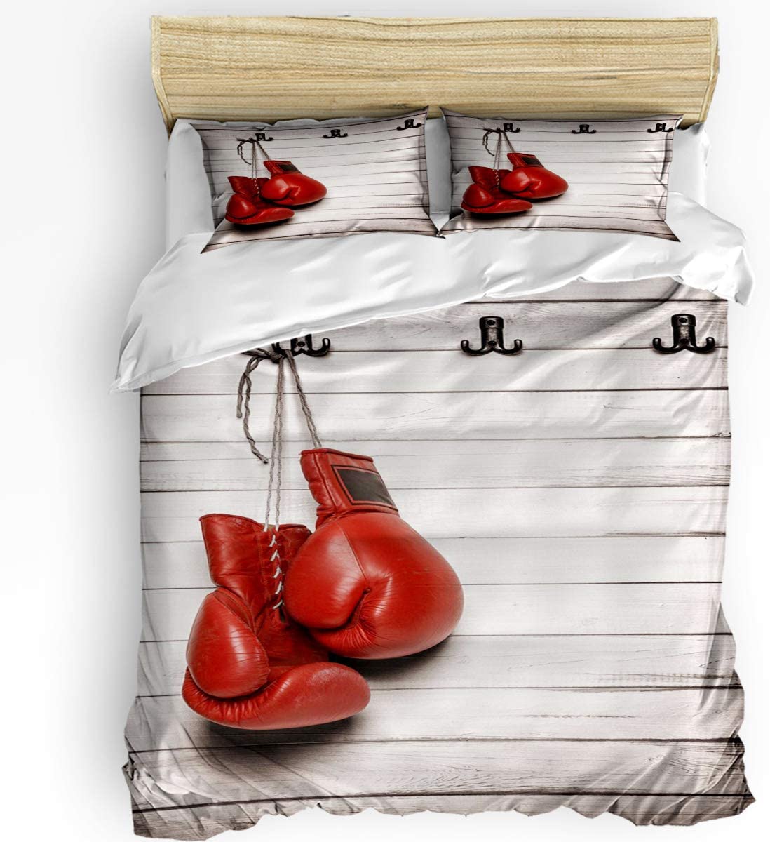 Price:$49.99 1998 3 Pieces Duvet Cover Sets Red Boxing Soft Bedding Sets with Zipper Wooden Board Include 1 Comforter Cover and 2 Pillow Shams Twin Size : Home & Kitchen