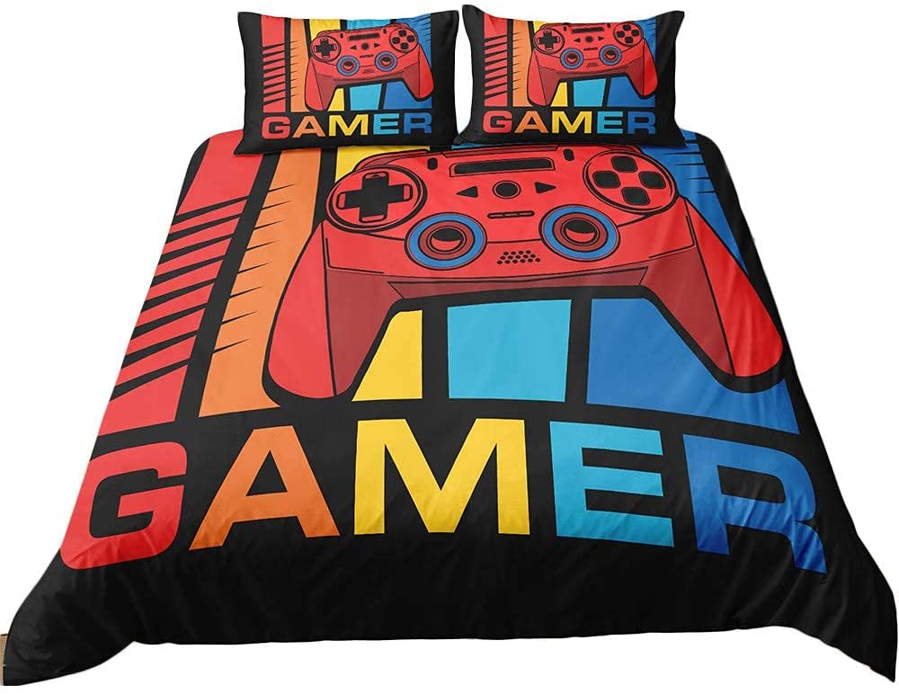 Price:$52.99 A & S Gamer Bedding Sets for Boys Gaming Bedding Queen Size Gamepad Comforter Cover Gamer Console Game Joystick Duvet Cover for Kids Boys Home Decor with 2 Pillowcases No Comforter : Home & Kitchen