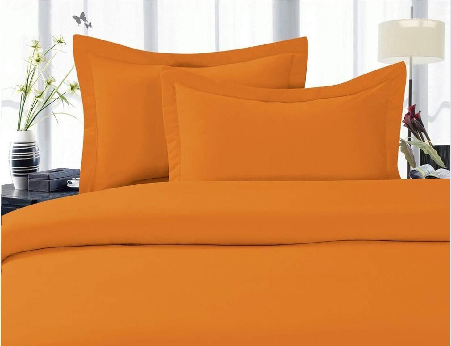 Price:$22.99 Linen Best, Softest, Coziest Duvet Cover Ever! 1500 Thread Count Egyptian Quality Luxury Super Soft Wrinkle Free 3-Piece Duvet Cover Set , King/Cali King, Elite Orange : Home & Kitchen