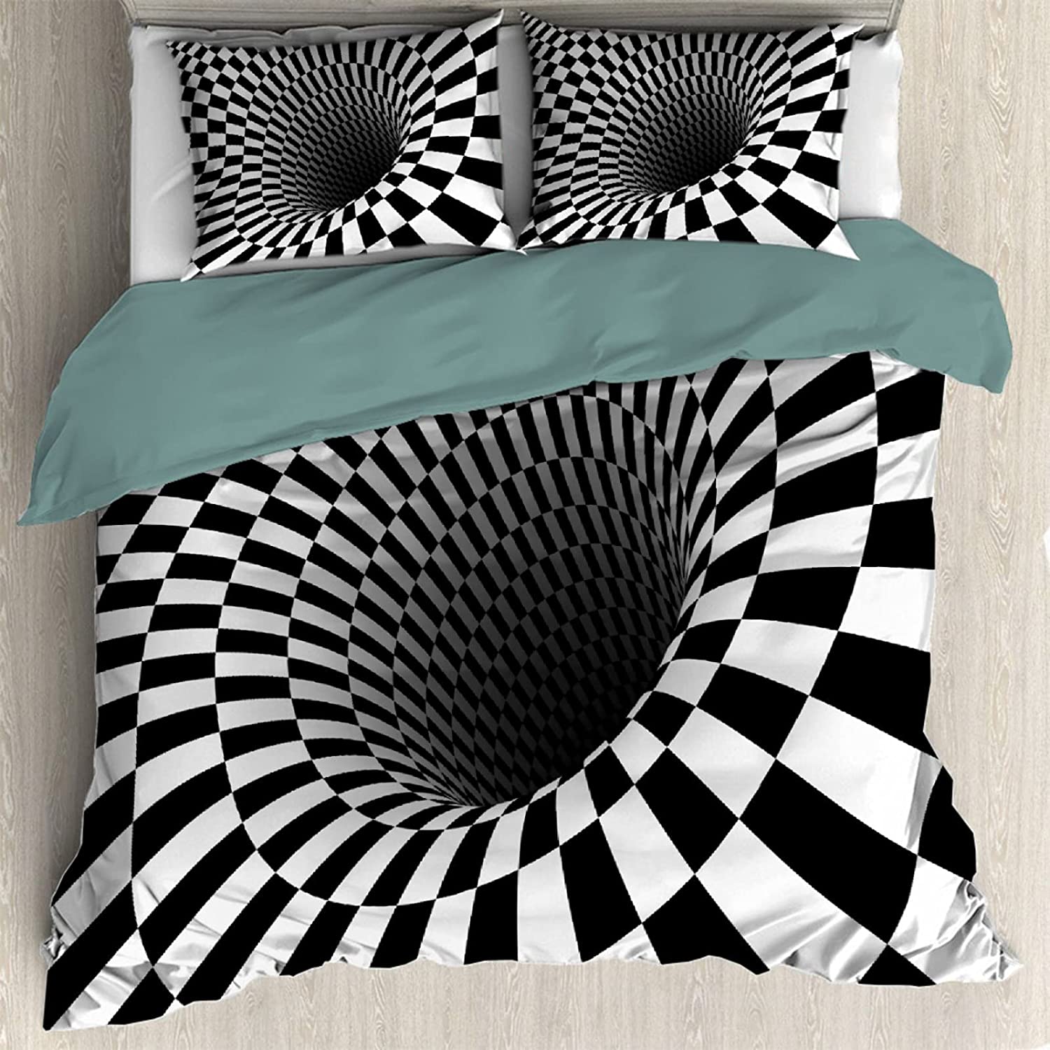 Price:$89.95 3D Vortex Duvet Cover Queen 90 x 90 in Ultra Soft Washed Microfiber Comforter Cover Sets 3 Pieces (1 Duvet Cover + 2 Pillow Shams) : Everything Else