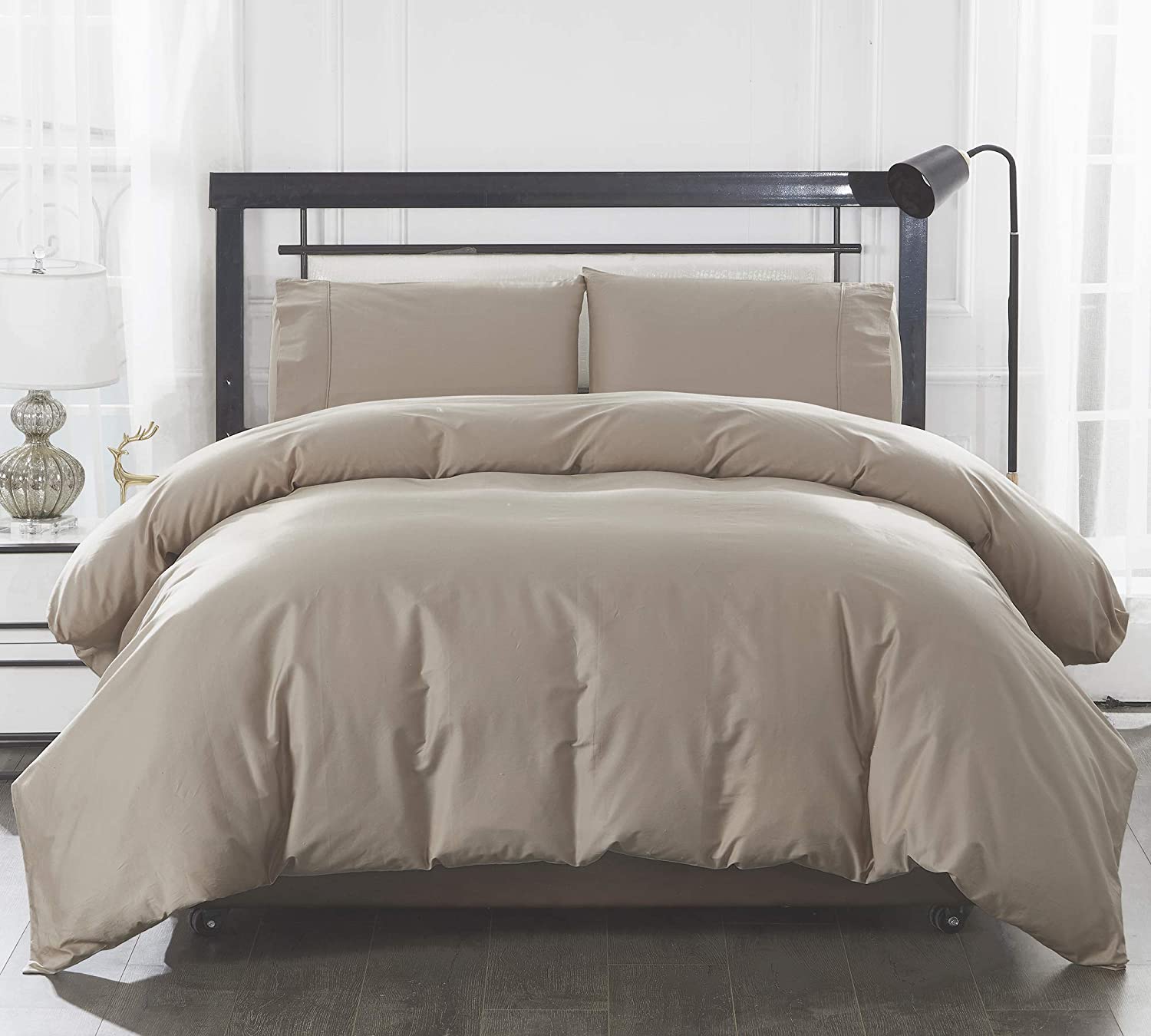 Price:$35.99 100% Cotton Duvet Cover Set Pillowcases and Bed Cover Zippered Closure for Bed in Bedroom (Queen)… : Home & Kitchen