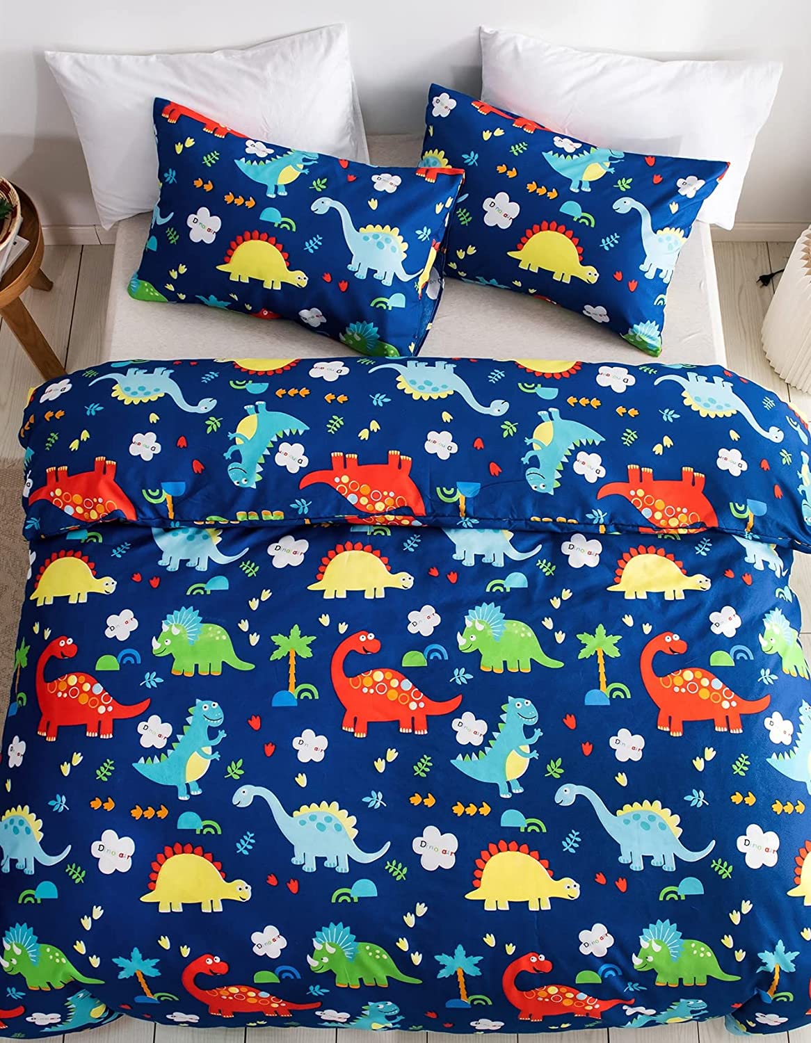 Price:$28.99 Duvet Cover Sets Dinosaur Kids Boy Bedding 100% Soft Microfibe Blue Comforter Cover Sets 3 Piece 1 Duvet Cover 2 Pillow Shams : Everything Else