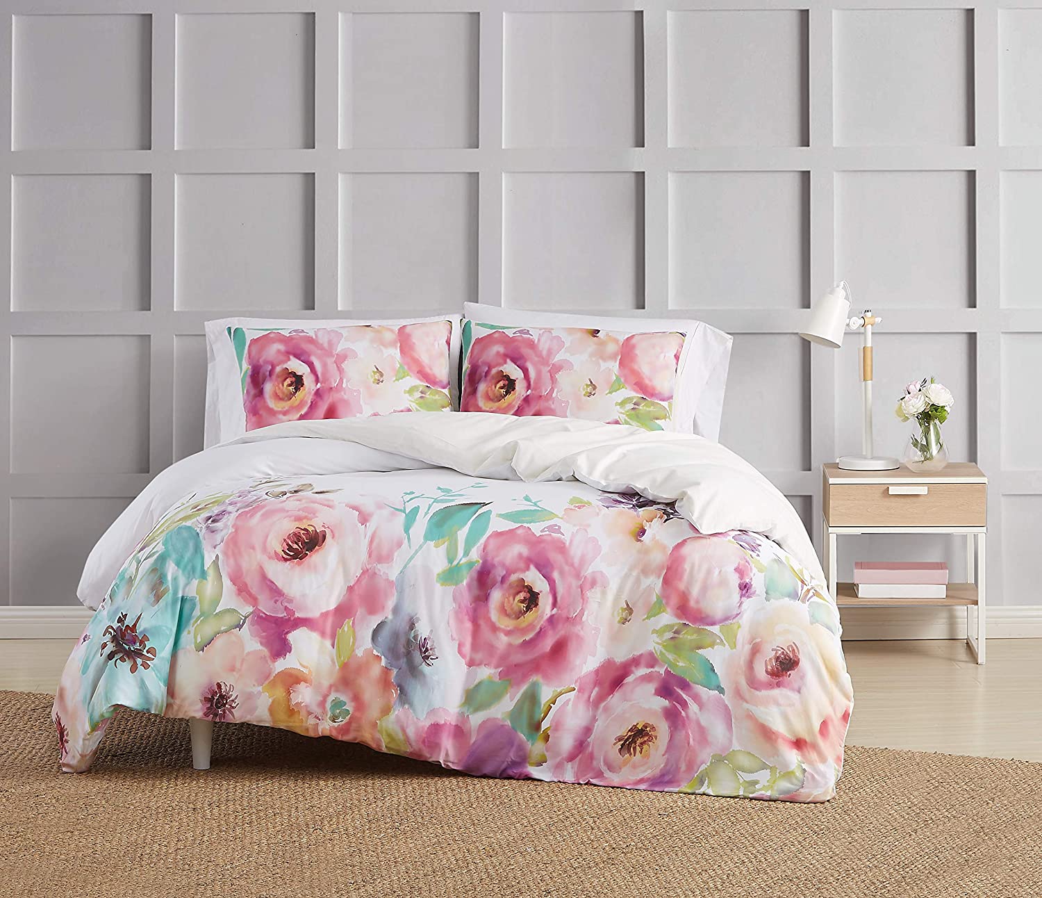 Price:$79.99 Siriano NY Spring Flowers 3 Piece Full/Queen Duvet Cover Set : Home & Kitchen