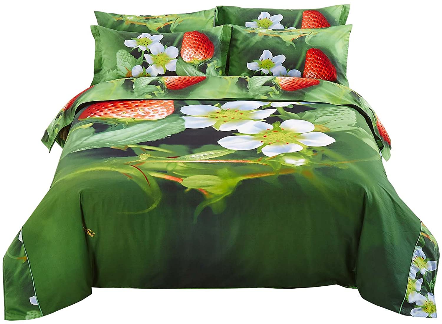 Price:$137.52 Duvet Cover Bedding Set, Dolce Mela - Strawberry DM512Q : Home & Kitchen