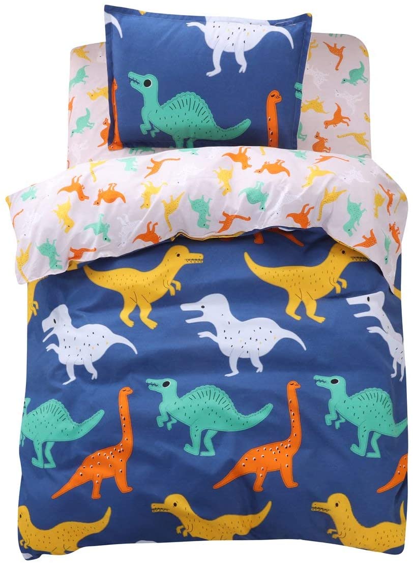 Price:$26.99 Animal Pattern Reactive Printing Bedding Duvet Cover Set, 3-Piece Suit,1 Duvet Cover,1 Fitted Sheet,1 Pillowcase, for Boys Girls, Cool and Breathable(Twin Size, Dinosaurs) : Home & Kitchen