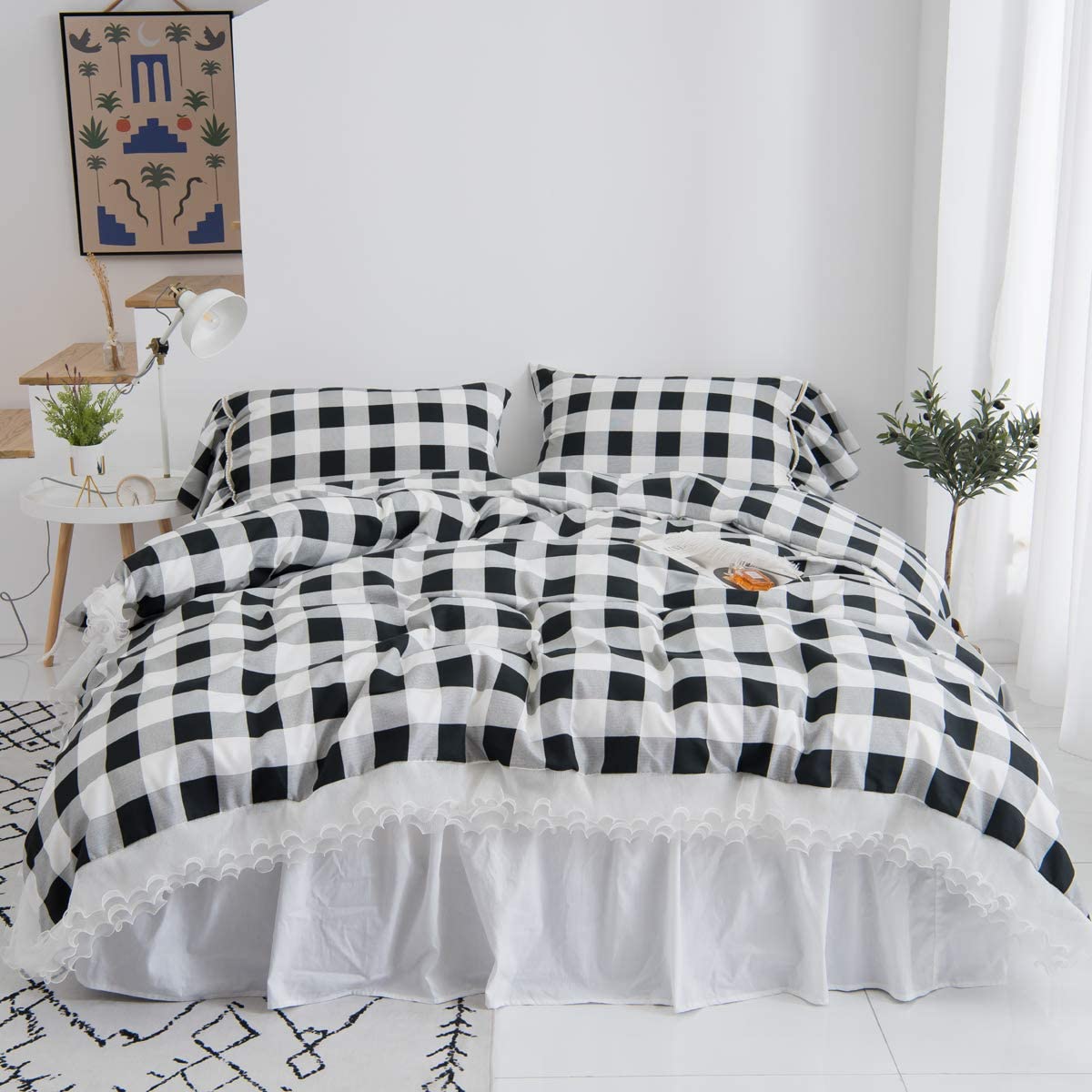 Price:$60.00 Duvet Cover Set with Pillow Shams Simple&Opulence Shabby Chic Bedding Set Buffalo Plaid Comforter Cover Set with Zipper Closure and Corner Ties 3 Pieces Twin Man Women : Home & Kitchen