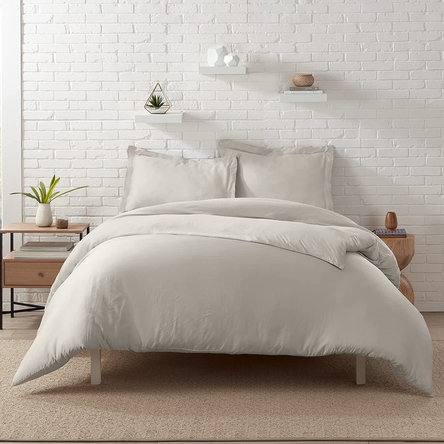 Price:$87.90 Zen Rest Soft Durable 3pc Bamboo Duvet Set with Pillow Covers for All Season, King, Moonstruck : Home & Kitchen