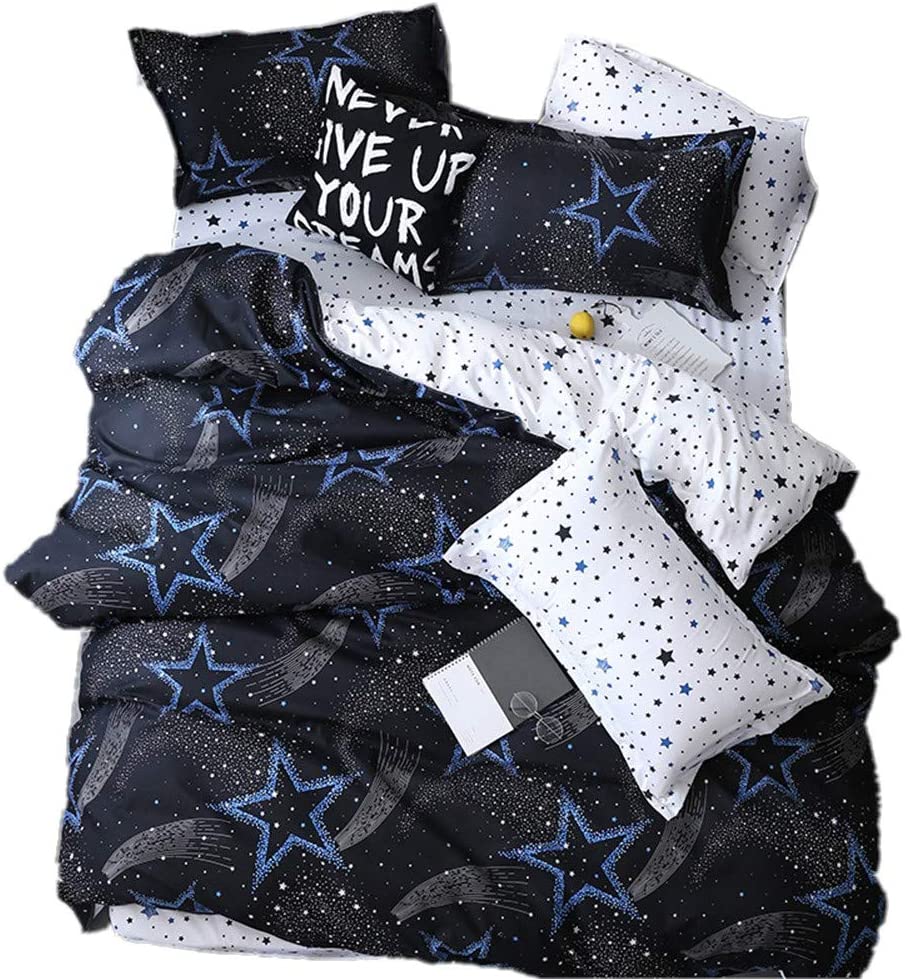 Price:$34.99 Dream Star Duvet Cover Set, Comforter Set Luxury Soft Bedding, Space Theme Kids Quilt Cover (Blue White, 1 Quilt Coverlet & 2 Pillowcases, Twin Size) : Home & Kitchen