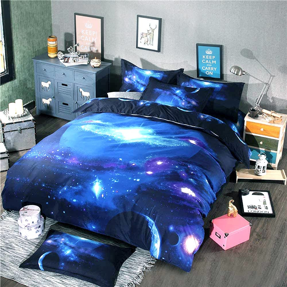 Price:$28.99 Space Duvet Cover Sets Twin Kids Bedding Set for Boy Girl Starry Sky Comforter Cover with Zipper Close Bedroom Decor 1 Quilt Cover + 2 Pillowcases(Twin, Galaxy D) : Home & Kitchen