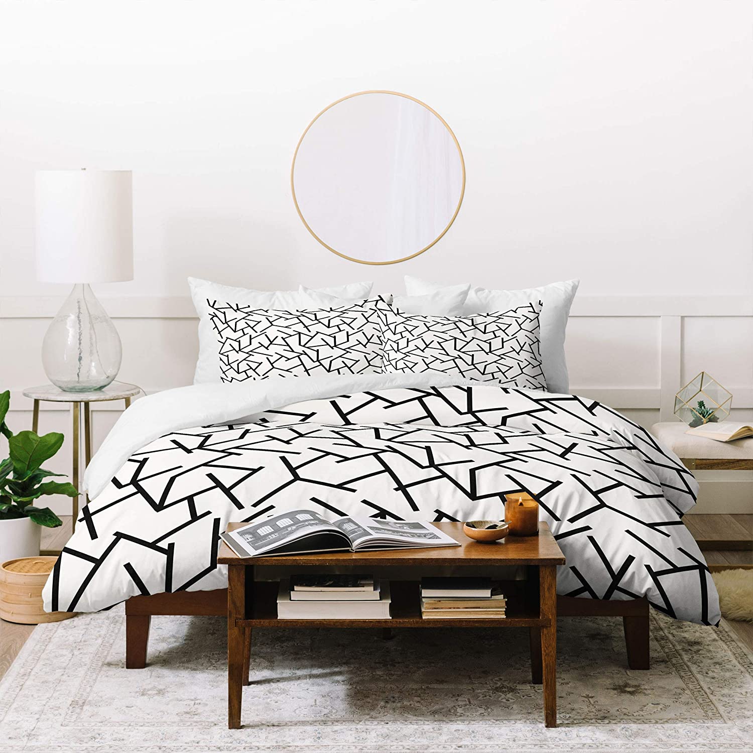 Price:$82.32 Designs Holli Zollinger Haystack Duvet Set with Two Pillow Shams, King, Black & White : Everything Else