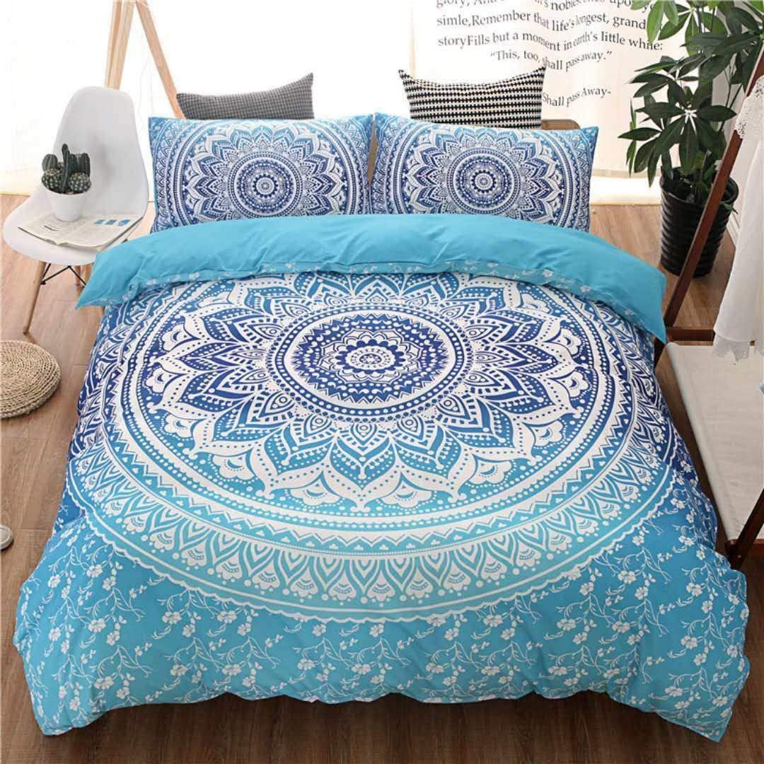 Price:$35.55 Duvet Cover Set Queen Size Blue Mandala Bedding Set Soft Flower Luxury Comforter Cover Sets with Zipper 3 Pcs 1 Duvet and 2 Pillowcases : Home & Kitchen