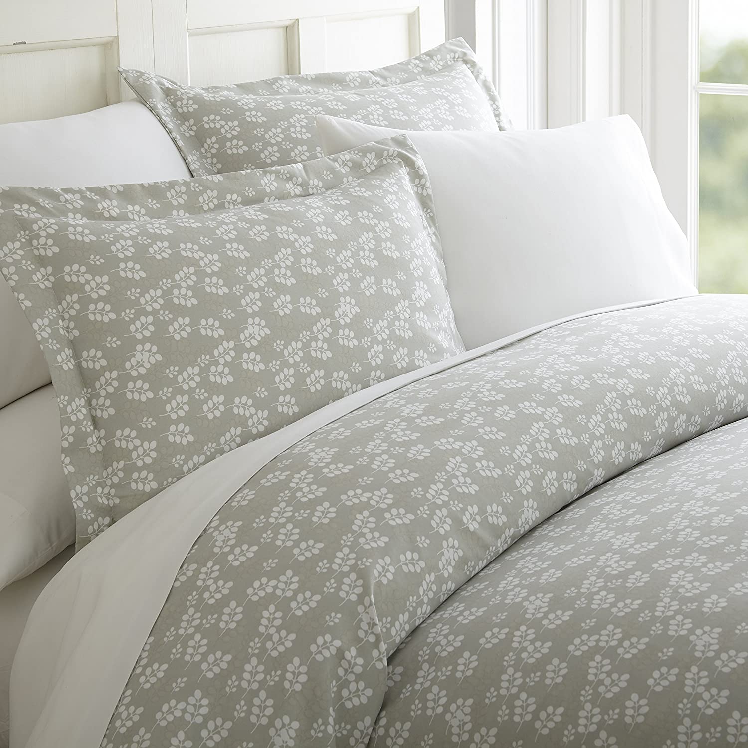 Price:$37.68 Cameron Wheatfield Patterned Duvet Cover Set, Queen, Gray (BC-DUV-WHE-Queen-GR) : Everything Else