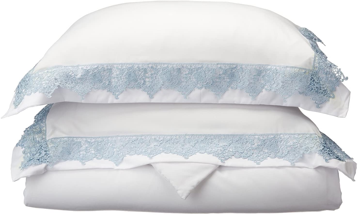 Price:$19.91 Regal Lace Embroidery Duvet Cover Set, Gift Box, King/Cal King, White/Light Blue : Home & Kitchen