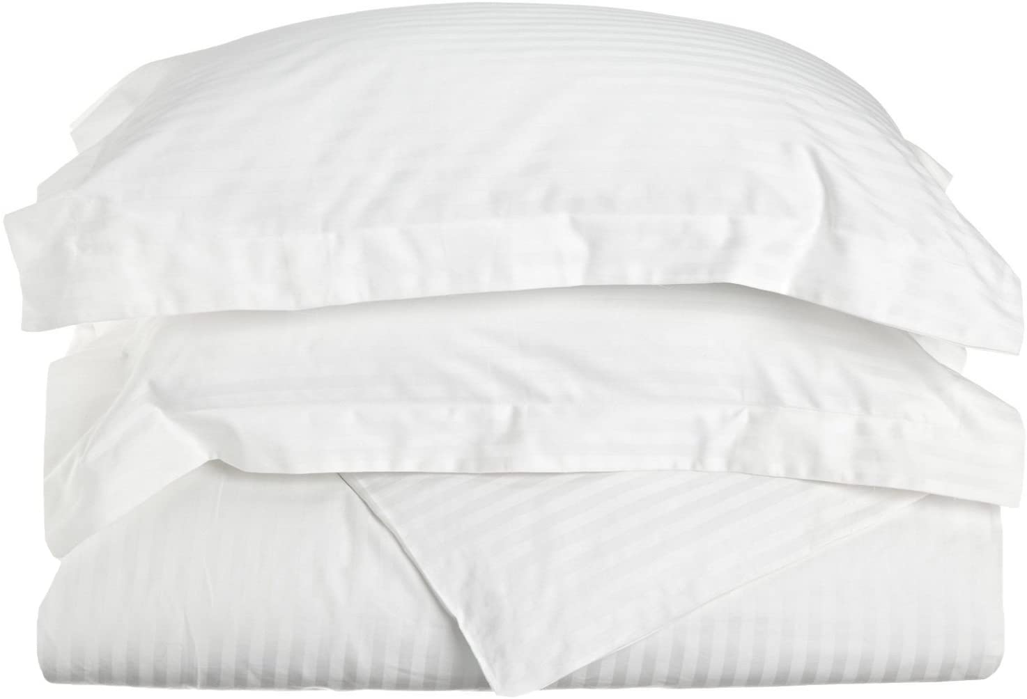 Price:$60.00 Combed Cotton 300 Thread Count King/California King 3-Piece Duvet Cover Set Stripe, White : Home & Kitchen